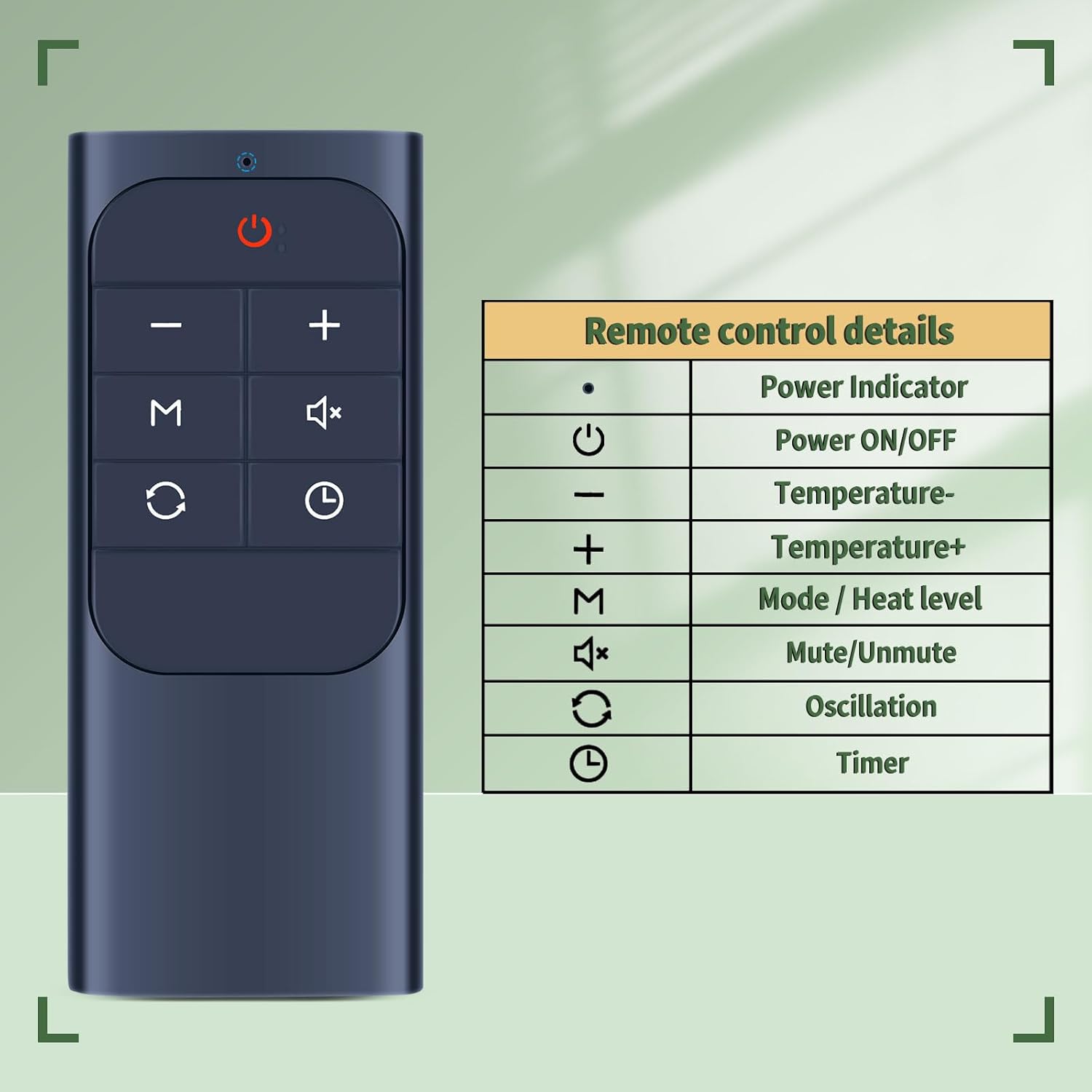 Thumbnail 5 de TCNOUMT replacement remote control for Dreo General SerialTower fan & space heater (CR2025, black)