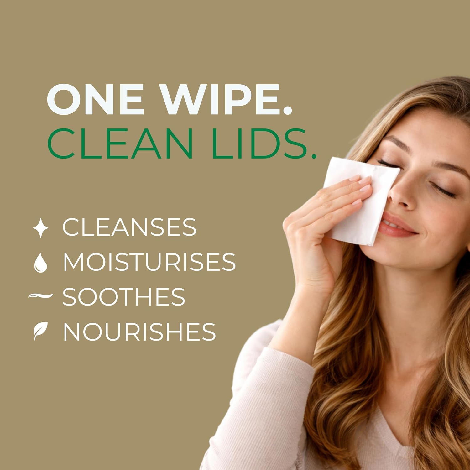 Detalle de NOVEHA 60-Count Tea Tree & Coconut Oil Eyelid & Lash Wipes for Demodex, Blepharitis & Itchy Eyes