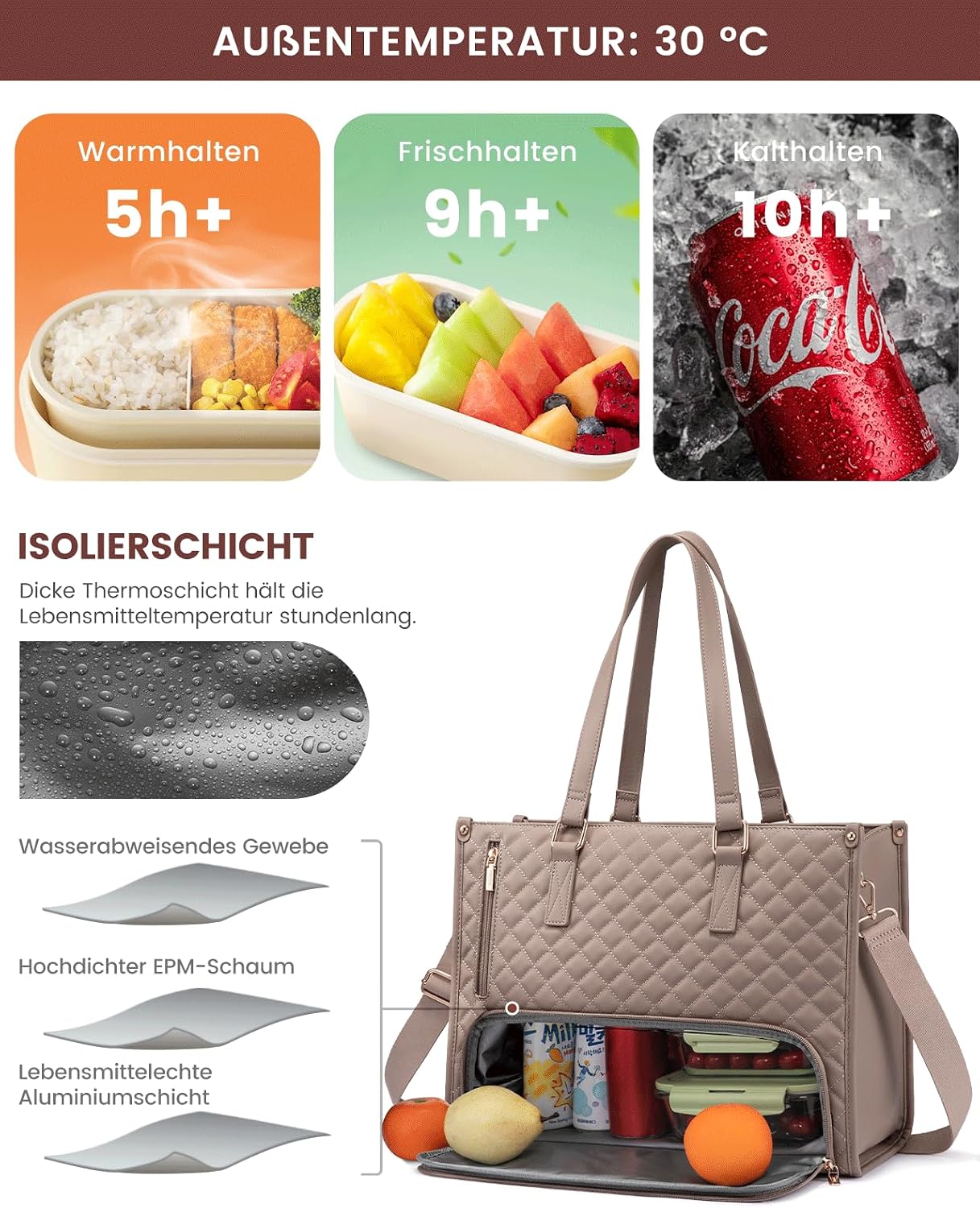 Thumbnail 2 de LOVEVOOK Laptoptasche für Damen mit isoliertem Lunch-Fach – für 15,6 Zoll Laptop, Schultertasche & Arbeitstasche