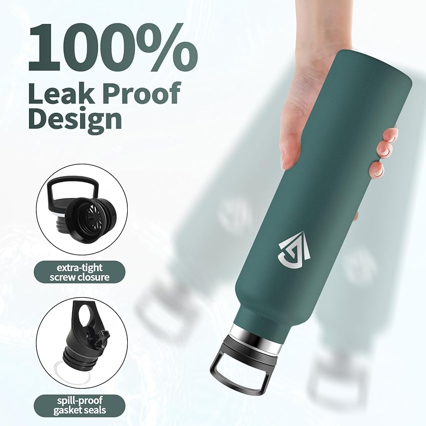 Detalle de Botella Agua Deporte 1 L acero inox, doble pared 🚰