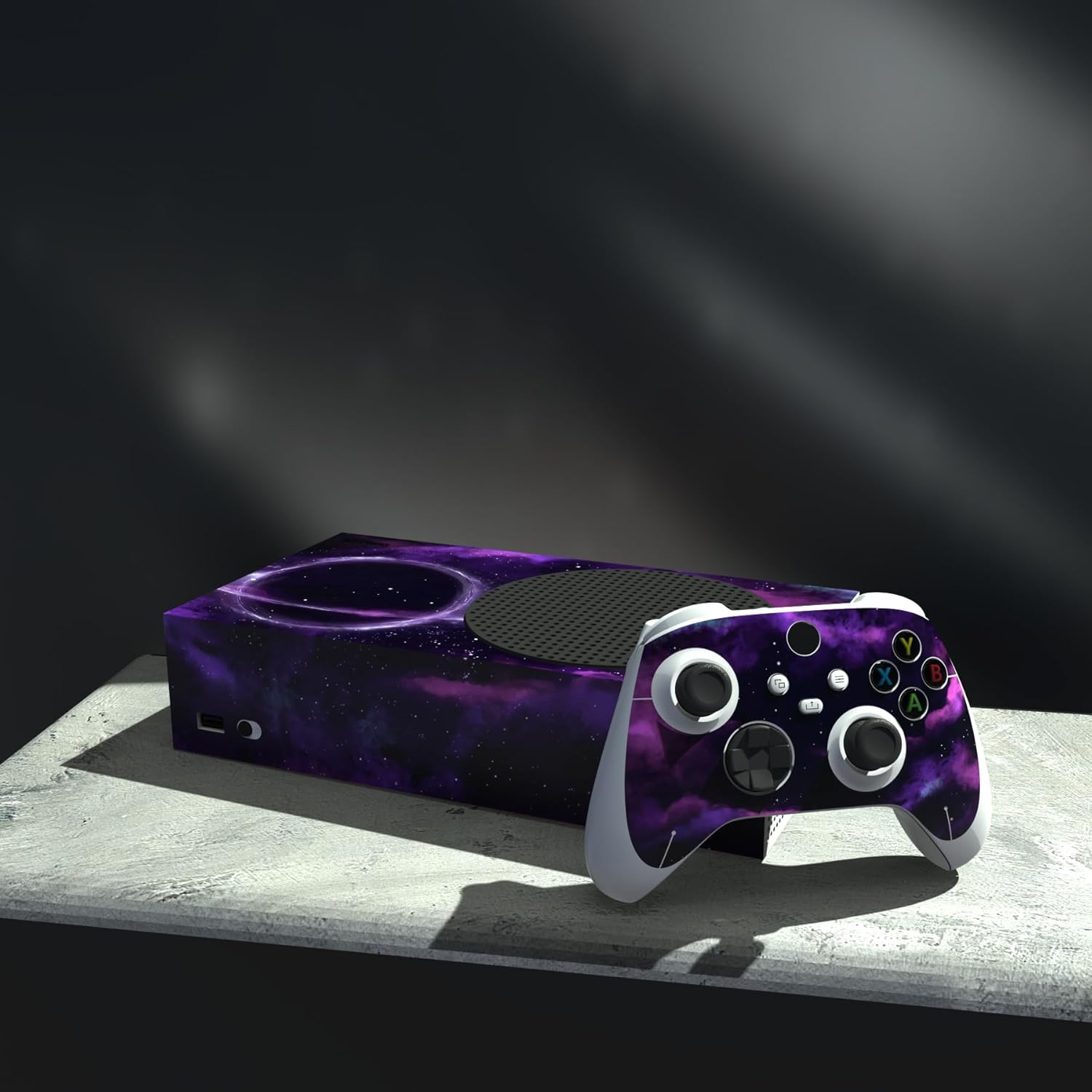 Detalle 2 de Playvital Purple Deep Space Custom Vinyl Skins for Xbox Series S (Console + Controller)