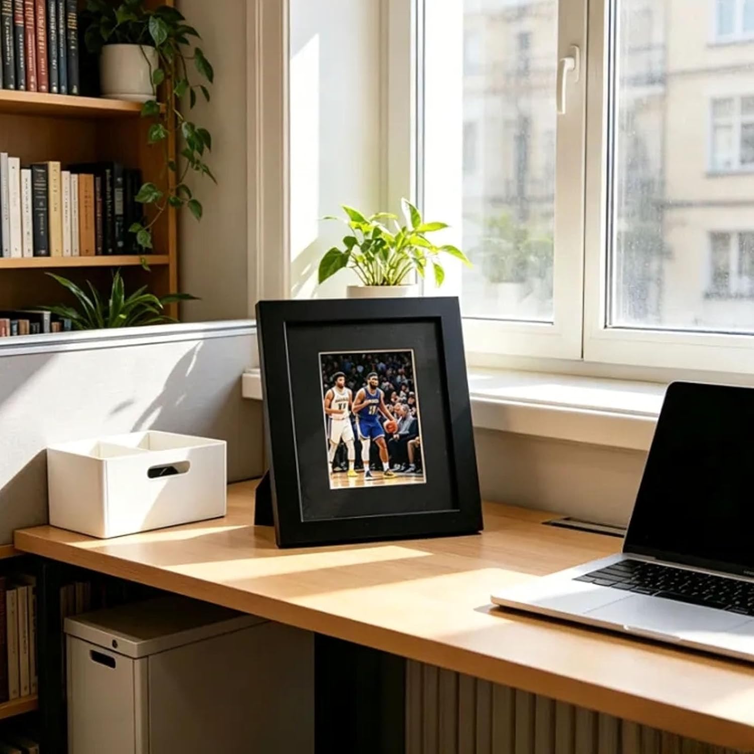 Detalle de Karten-Vitrine 15,2 x 20,3 cm – Schwarz, Holz mit HD-Glas, Display für Baseball, Basketball, Hockey und mehr