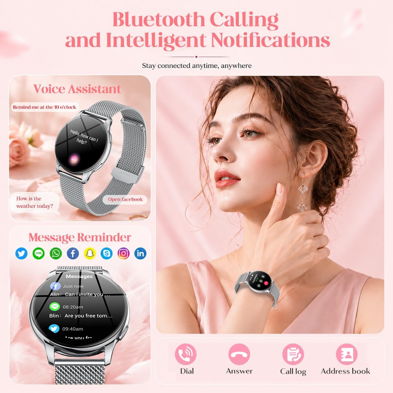 Detalle de Orologio Smartwatch Donna con Chiamate Bluetooth 1,32" AMOLED – Health & Fitness IP68