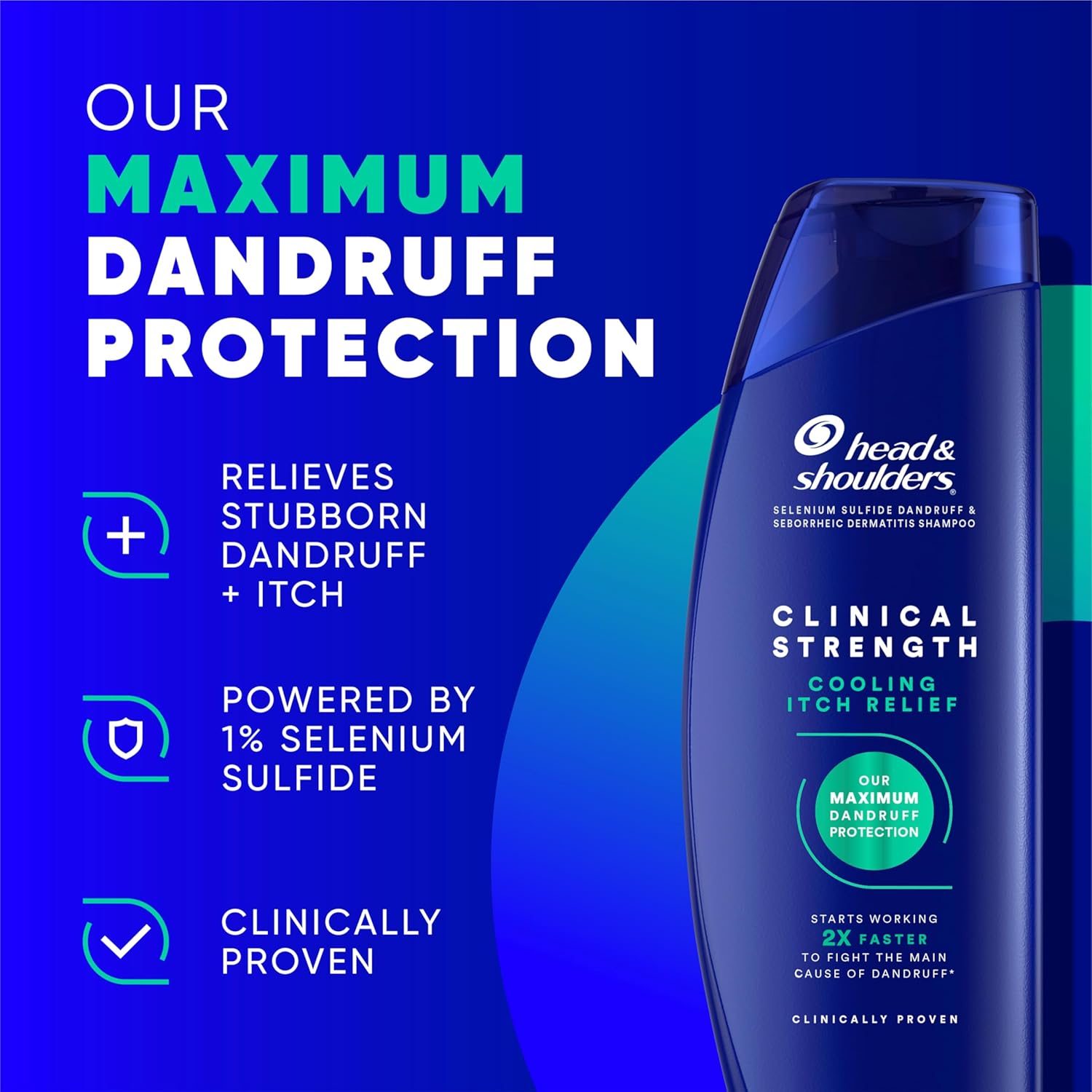 Detalle 2 de Head & Shoulders Anti-Dandruff Shampoo, Clinical Strength, 13.5 fl oz