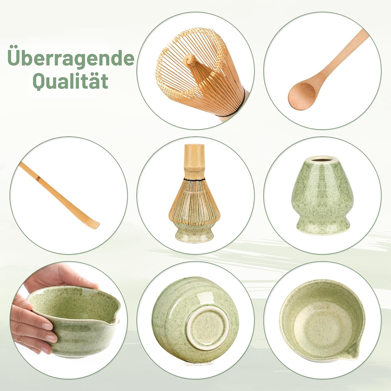Thumbnail 5 de Matcha-Schneebesen-Set – Japanisches Matcha-Tee-Set für den Haushalt (Grün)