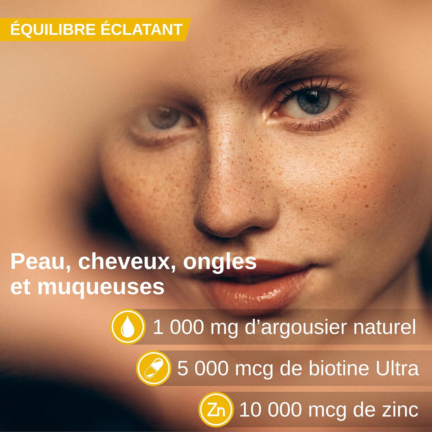 Thumbnail 1 de Argousier avec Biotine Ultra 5 000 µg & Zinc – 180 capsules molles
