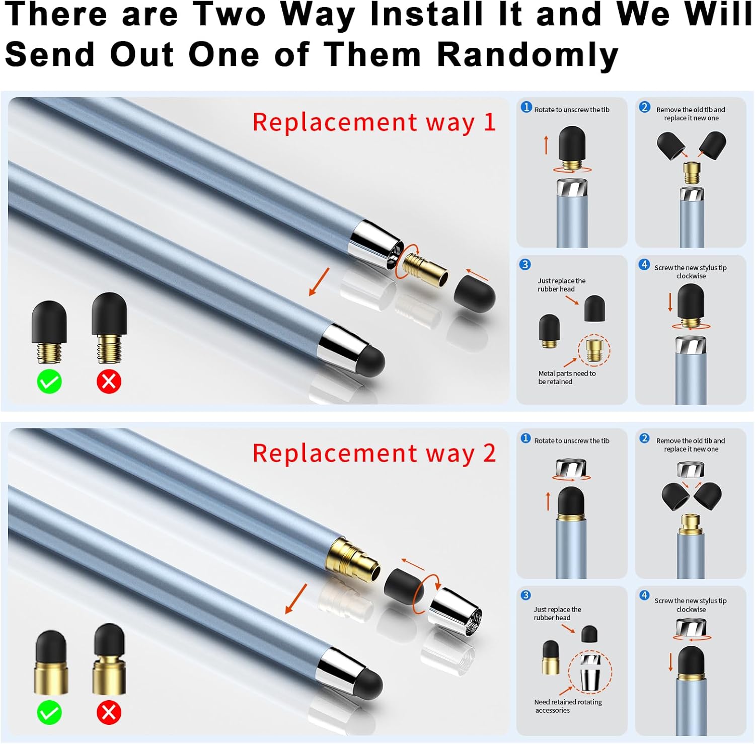 Thumbnail 4 de 10 PCS Stylus 2-in-1 Pen for Touchscreens