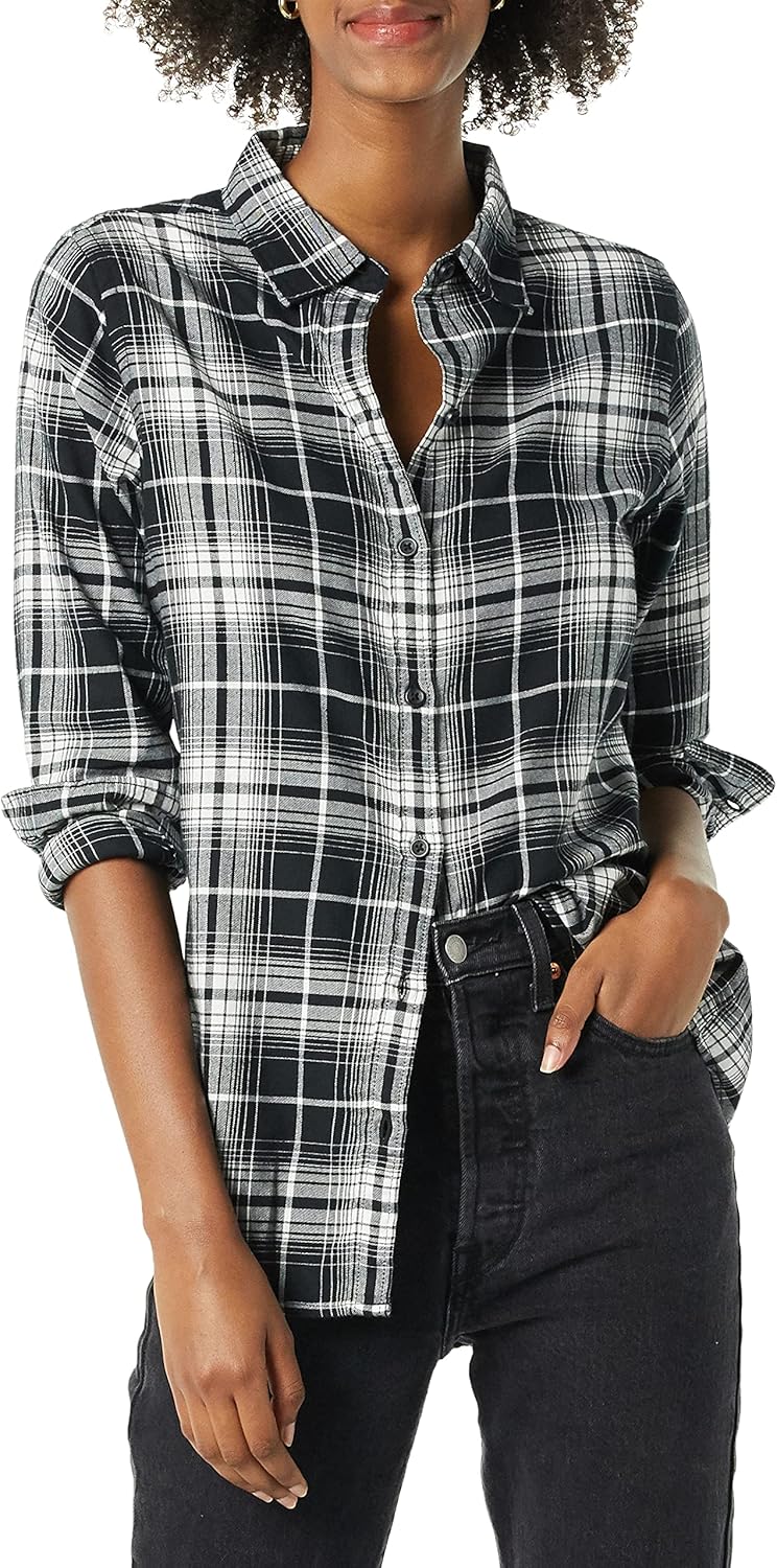 Thumbnail 4 de Amazon Essentials Donna camicia in flanella leggera a maniche lunghe con vestibilità classica