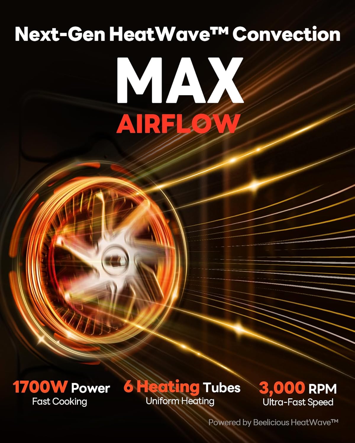 Thumbnail 2 de 28QT Air Fryer Toaster Oven Combo (Large 12-in-1) with Rotisserie, 6 Heating Tubes, Fits 11" Pizza — Stainless Steel