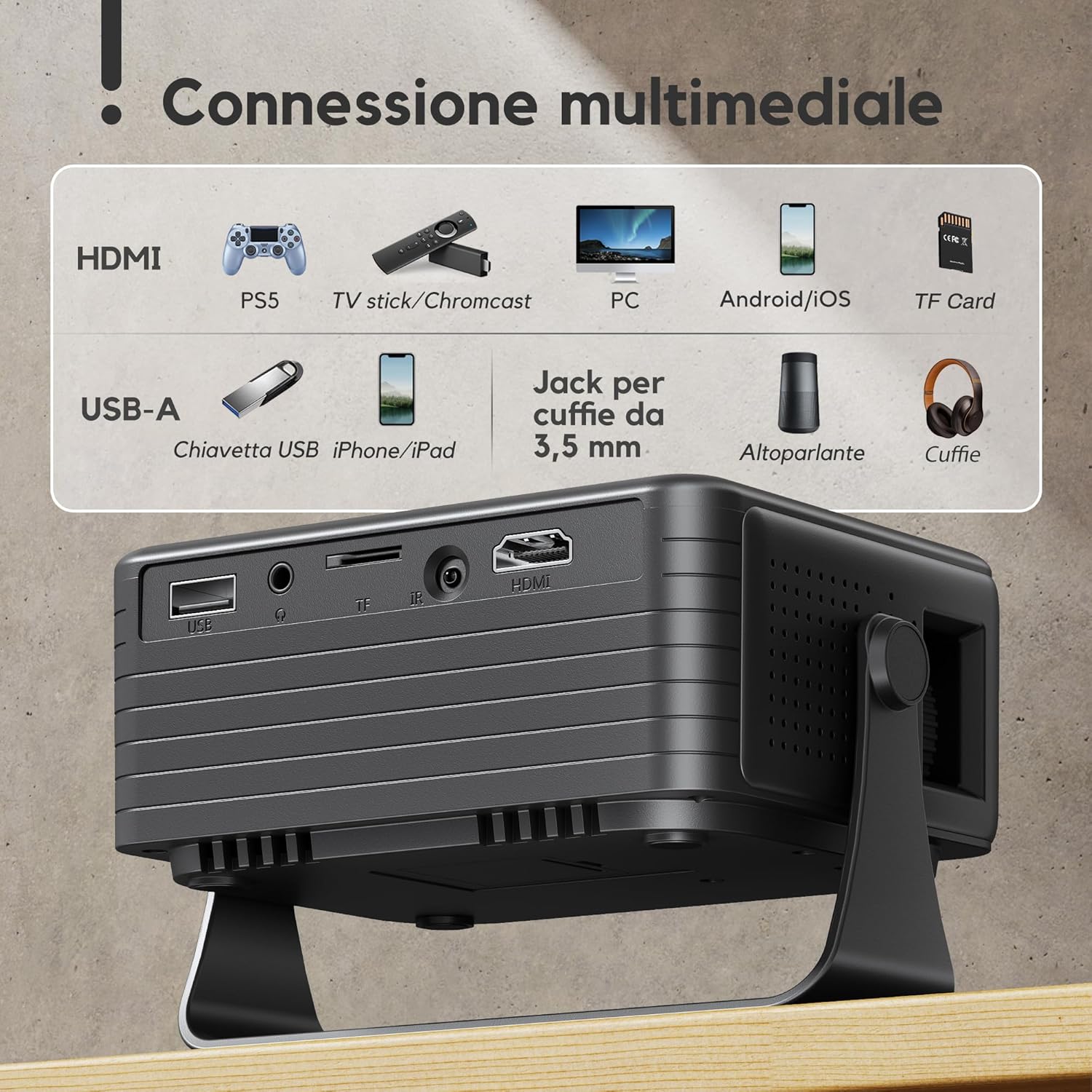 Thumbnail 4 de AKIYO O1 Proiettore Portatile: mini, potente e versatile per casa e viaggio