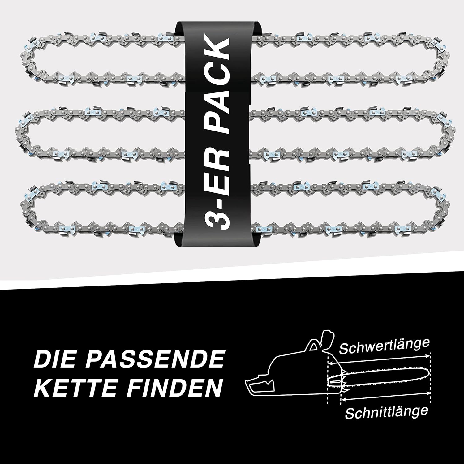 Thumbnail 6 de Tallox Sägeketten 3/8 Zoll 1,1 mm 52 TG 35 cm Schwert