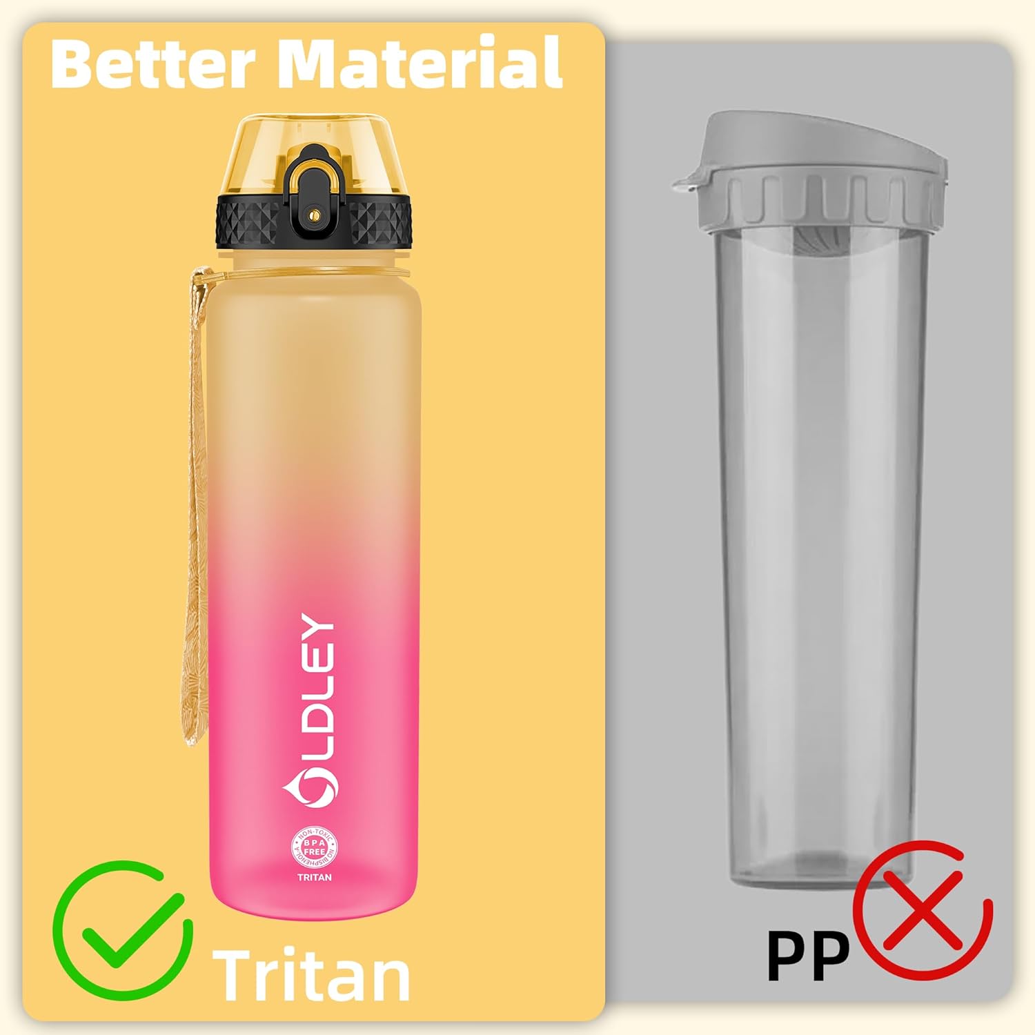 Detalle de OLDLEY 1L Sports Water Bottle with Straw 🚰