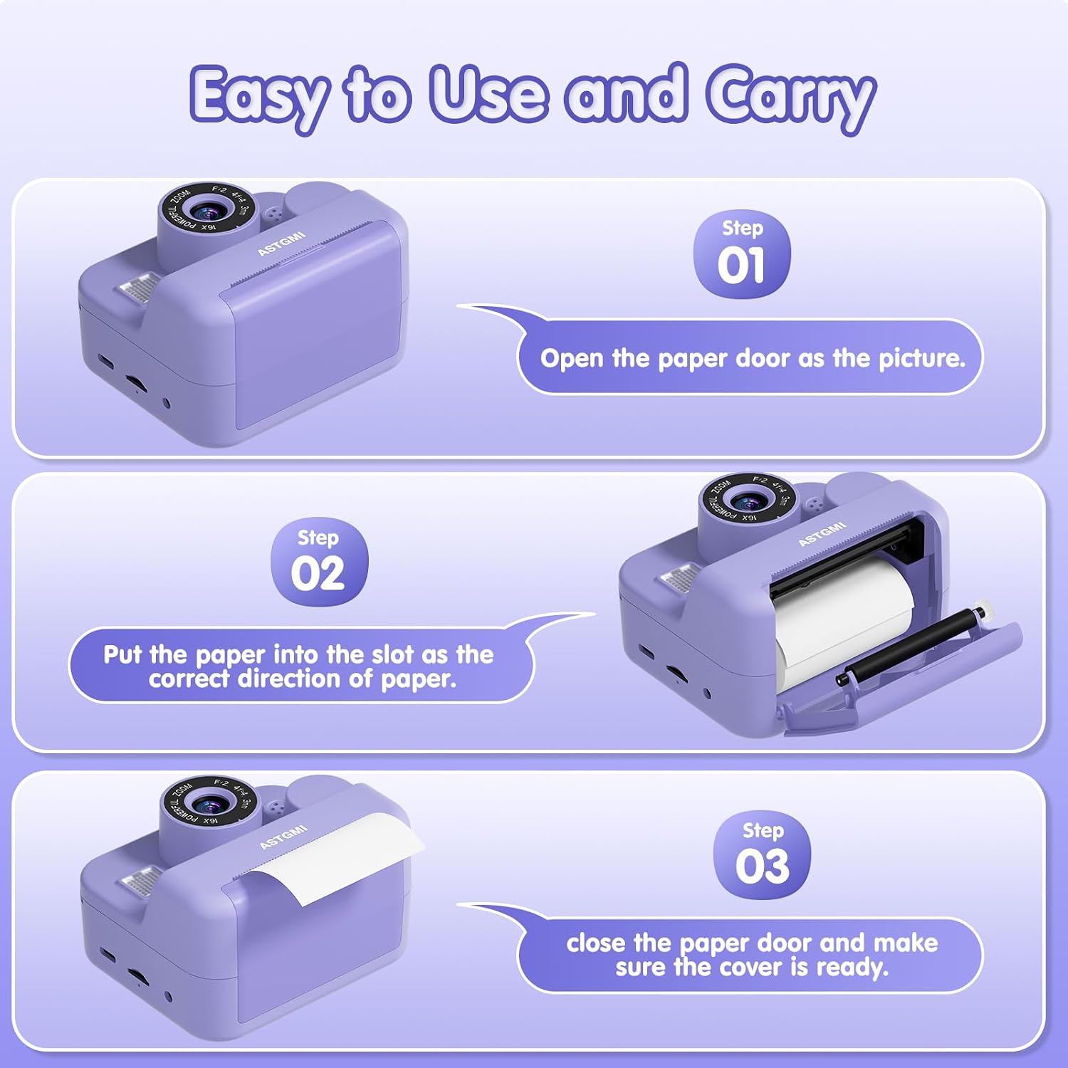 Thumbnail 5 de ASTGMI Kids Instant Print Selfie Camera