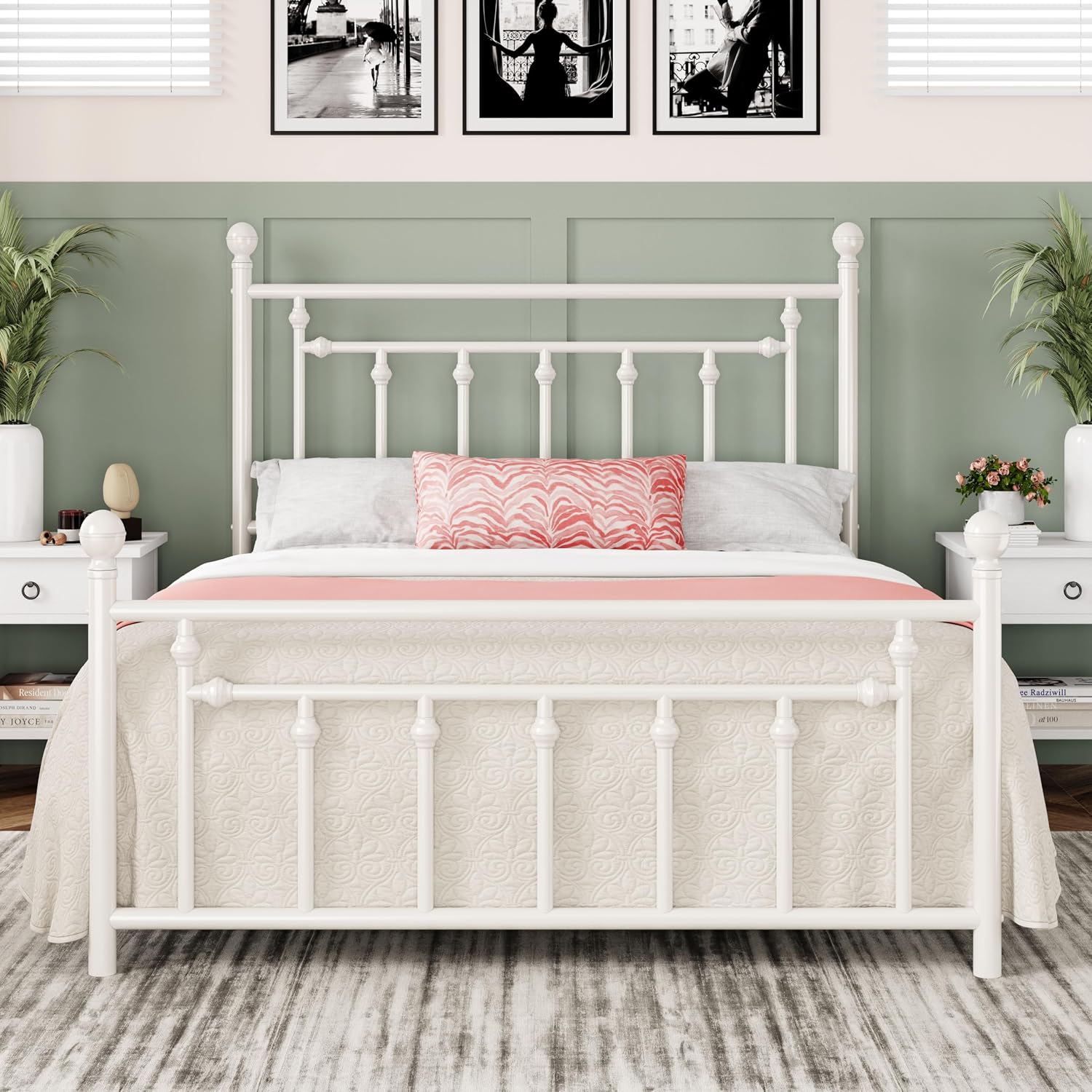 Detalle de Allewie Metal Platform Bed Frame, Queen Size