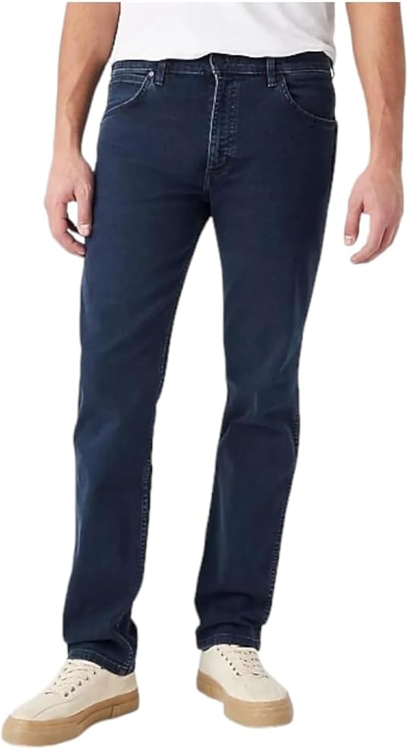 Detalle de Wrangler Herren Jeans Greensboro (Modell 112141197) – Casual, Unterhalb der Taille, Regular/ Straight Fit