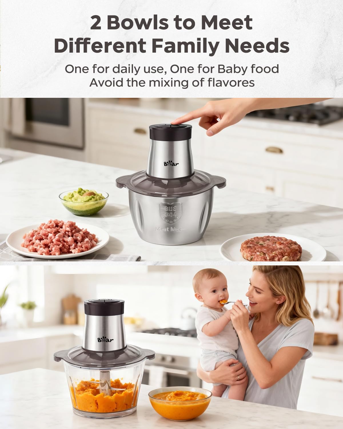 Thumbnail 5 de Bear 600W Food Processor 2L+1.8L