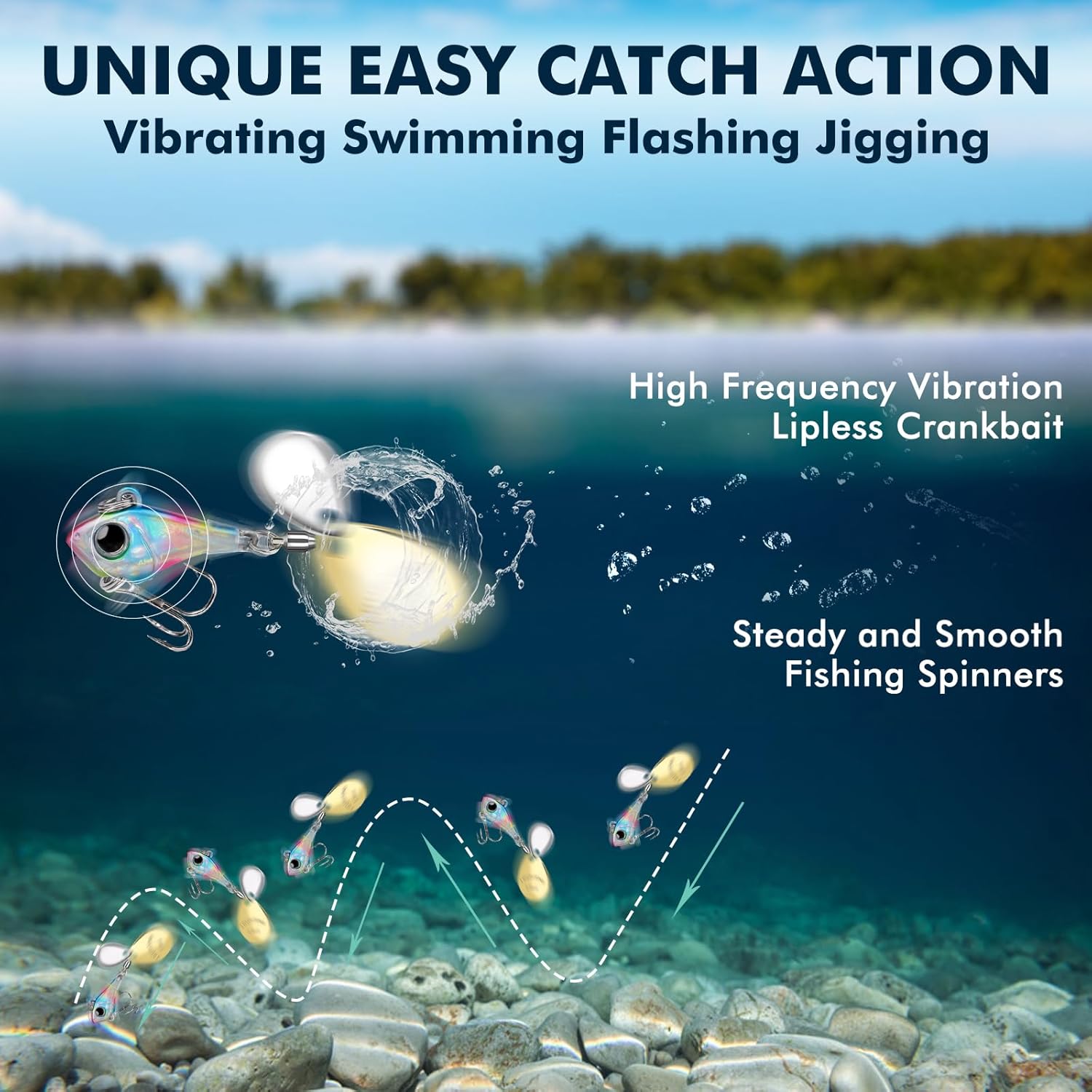 Thumbnail 1 de TRUSCEND Easy Catch Fishing Lures with BKK Treble Hooks (spinner baits)