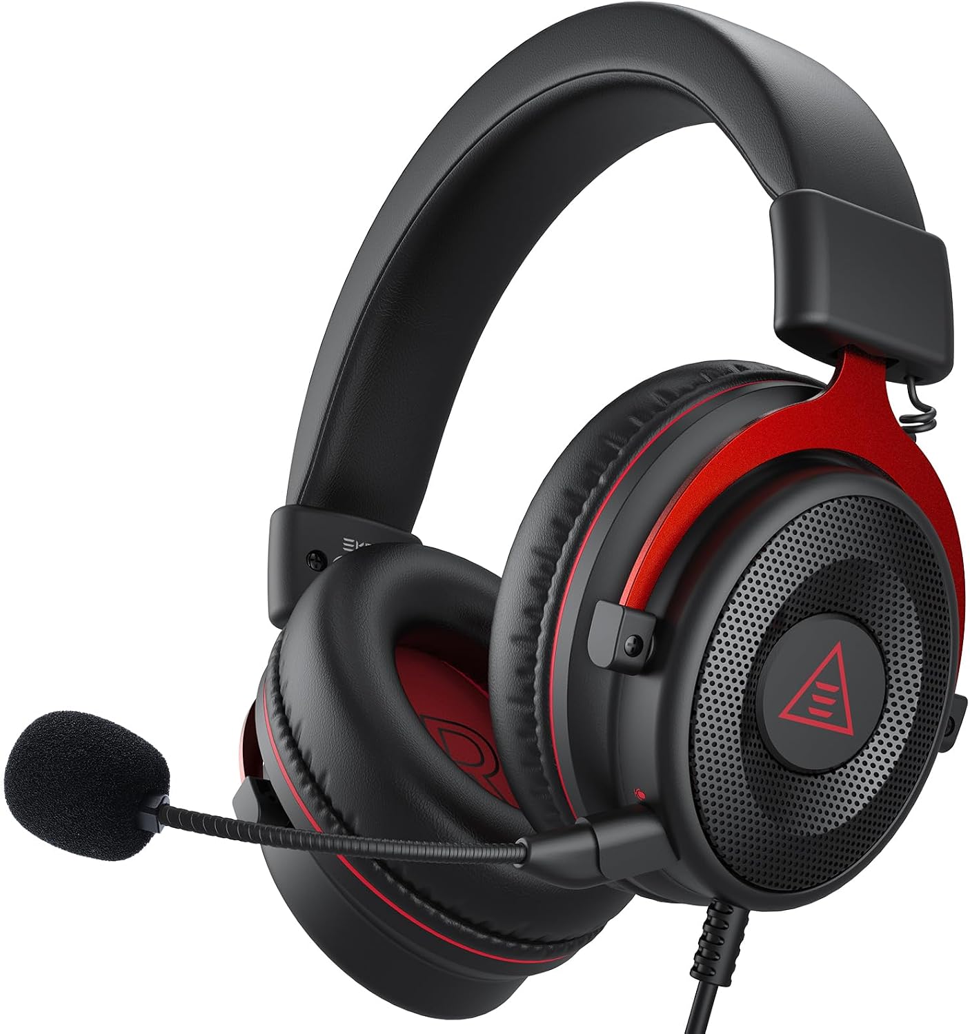 Detalle de EKSA Gaming Headset E900 mit abnehmbaren Mikrofon & 3,5-mm-Kabel (PS5, Xbox, Switch, PC) – Schwarz