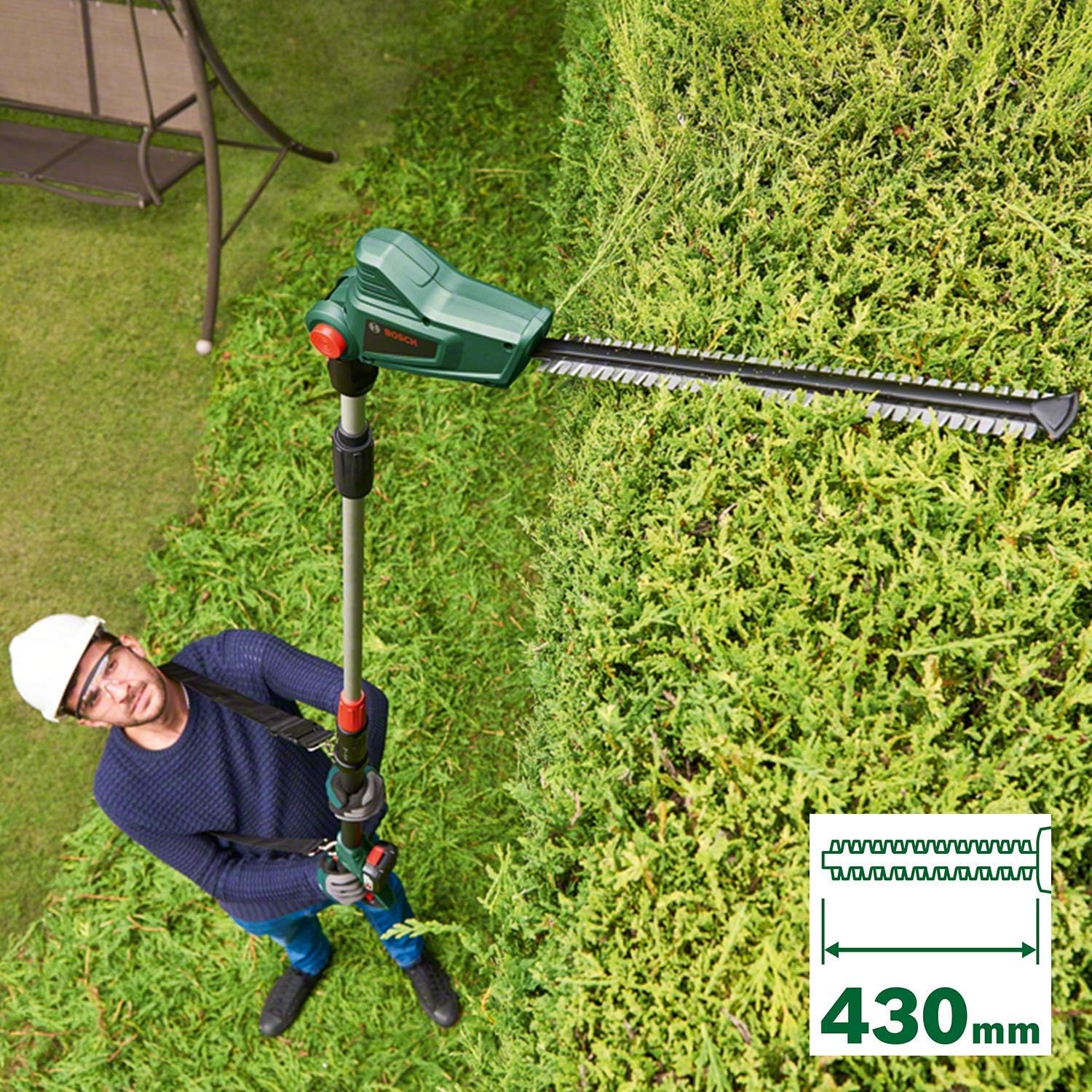 Thumbnail 4 de Bosch Cordless Telescopic Hedge Trimmer UniversalHedgePole 18 (430 mm blade, 18V system)