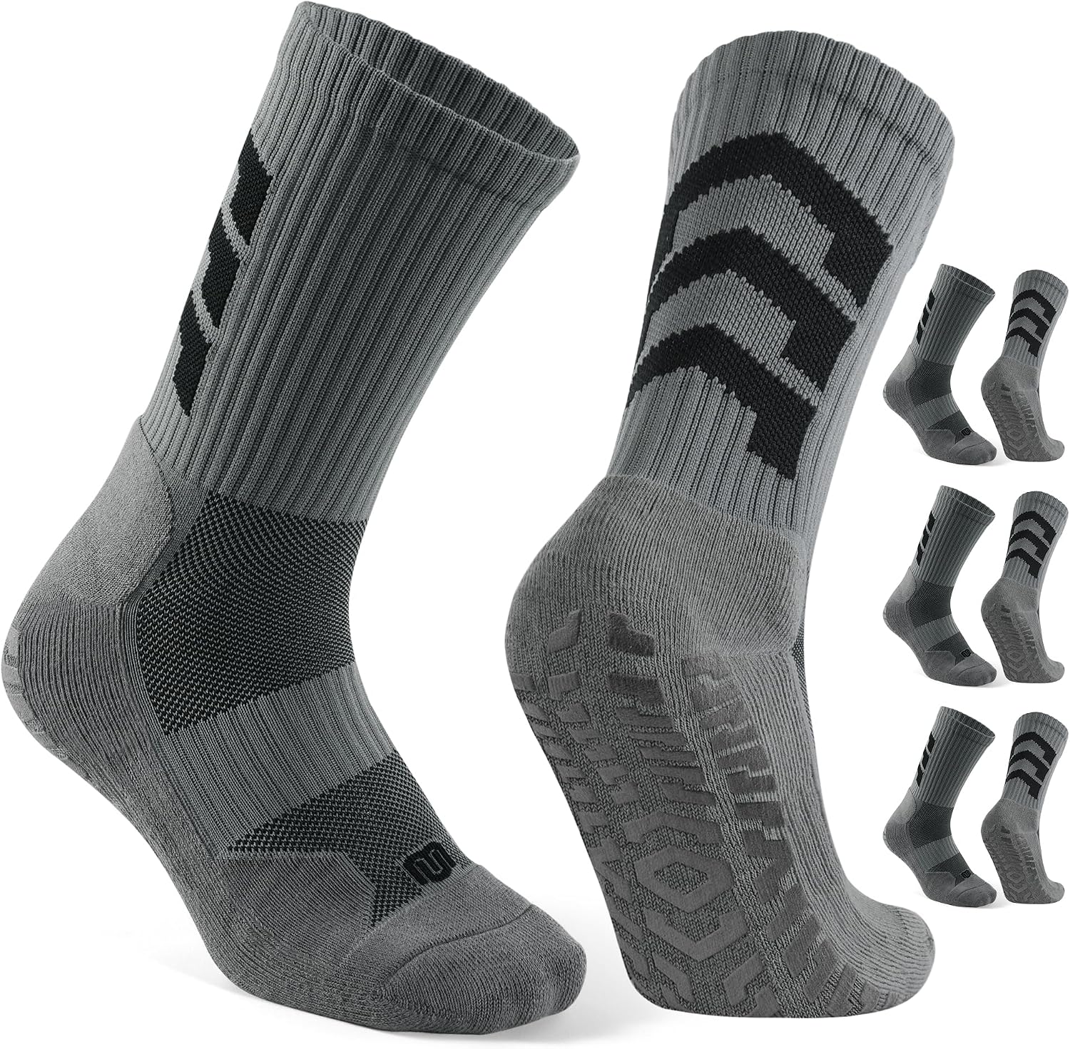 Detalle de CLOSEMATE Anti-Rutsch Fußballsocken (1/3 Paar) für Herren – Grip-Sportsocken für Fußball, Basketball, Laufen & mehr