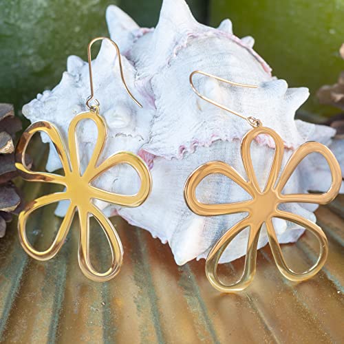 Thumbnail 5 de NILUXE DESIGN Pendientes Flor grandes de acero inoxidable (dorado y plateado)