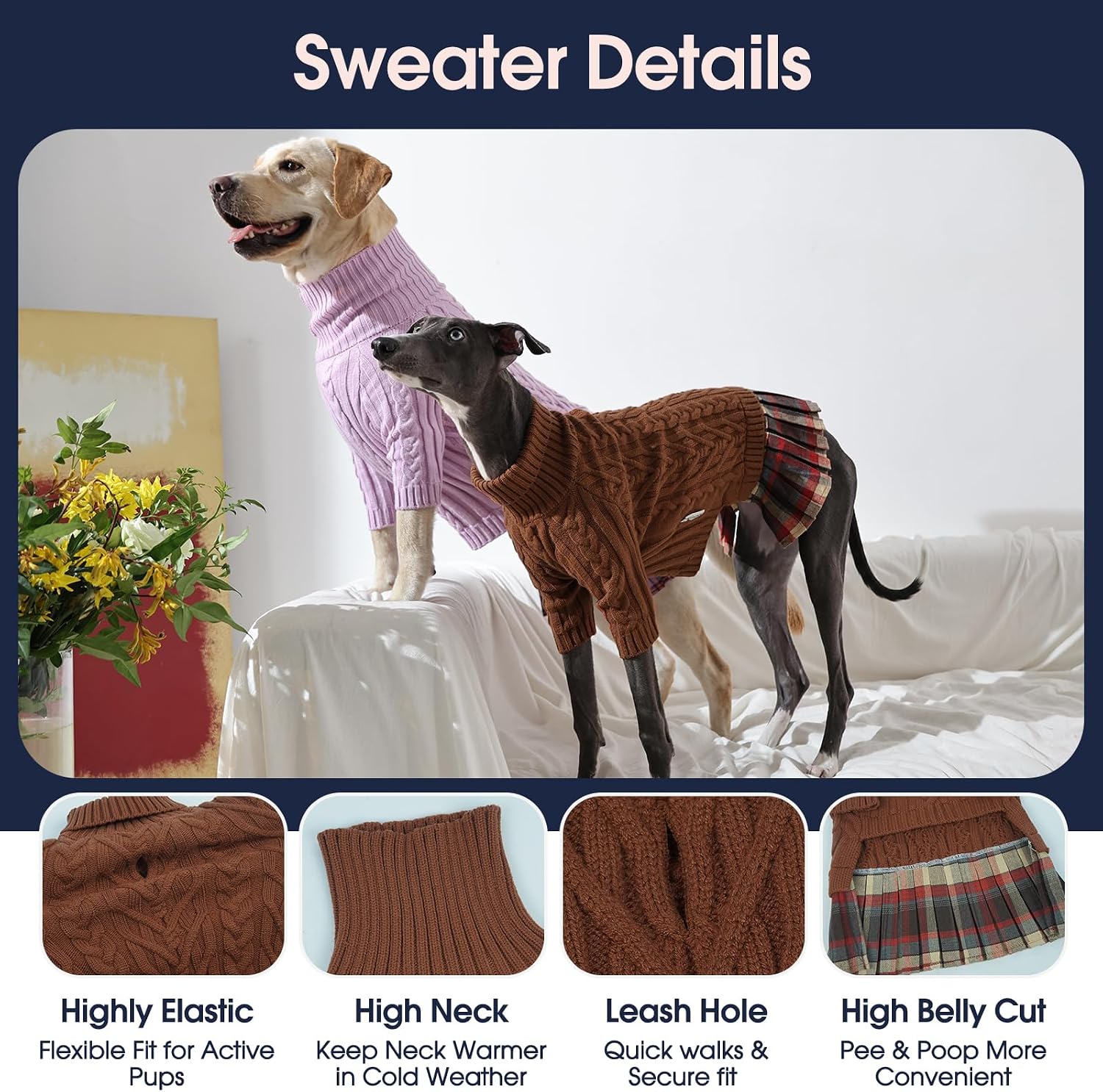 Detalle de IECOii Dog Sweater Dress, XL