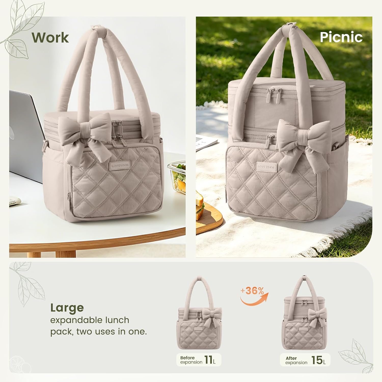 Detalle 2 de LOVEVOOK Insulated Lunch Bag 15L