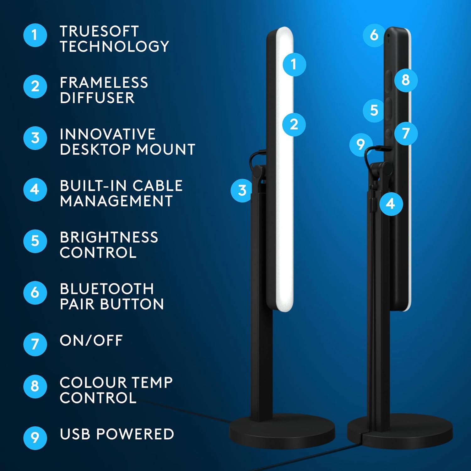 Thumbnail 4 de Logitech G Litra Beam LED Gaming Light Bar, Graphite, Bluetooth, Adjustable Stand