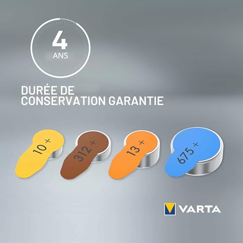 Thumbnail 1 de VARTA Piles auditives type 312, brun – lot de 60 | Power on Demand, Made in Germany