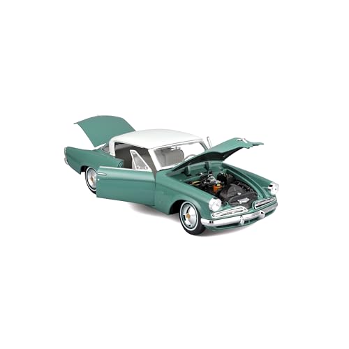 Detalle de Maisto 31651G Studebaker Starliner 1/18 — Véhicule miniature précis, vert et gris