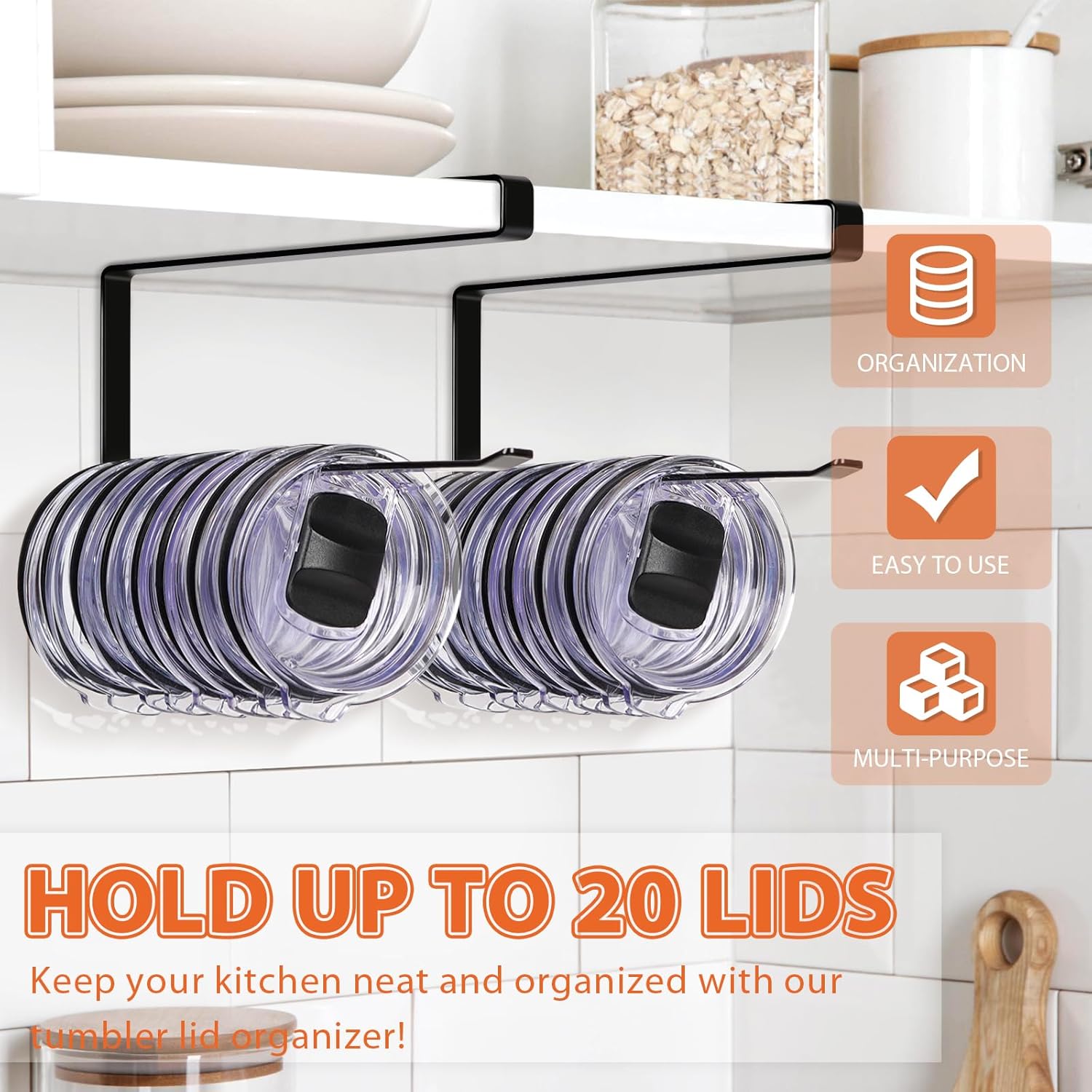 Thumbnail 1 de Tumbler Lid Organizer 20-lid horizontal hook
