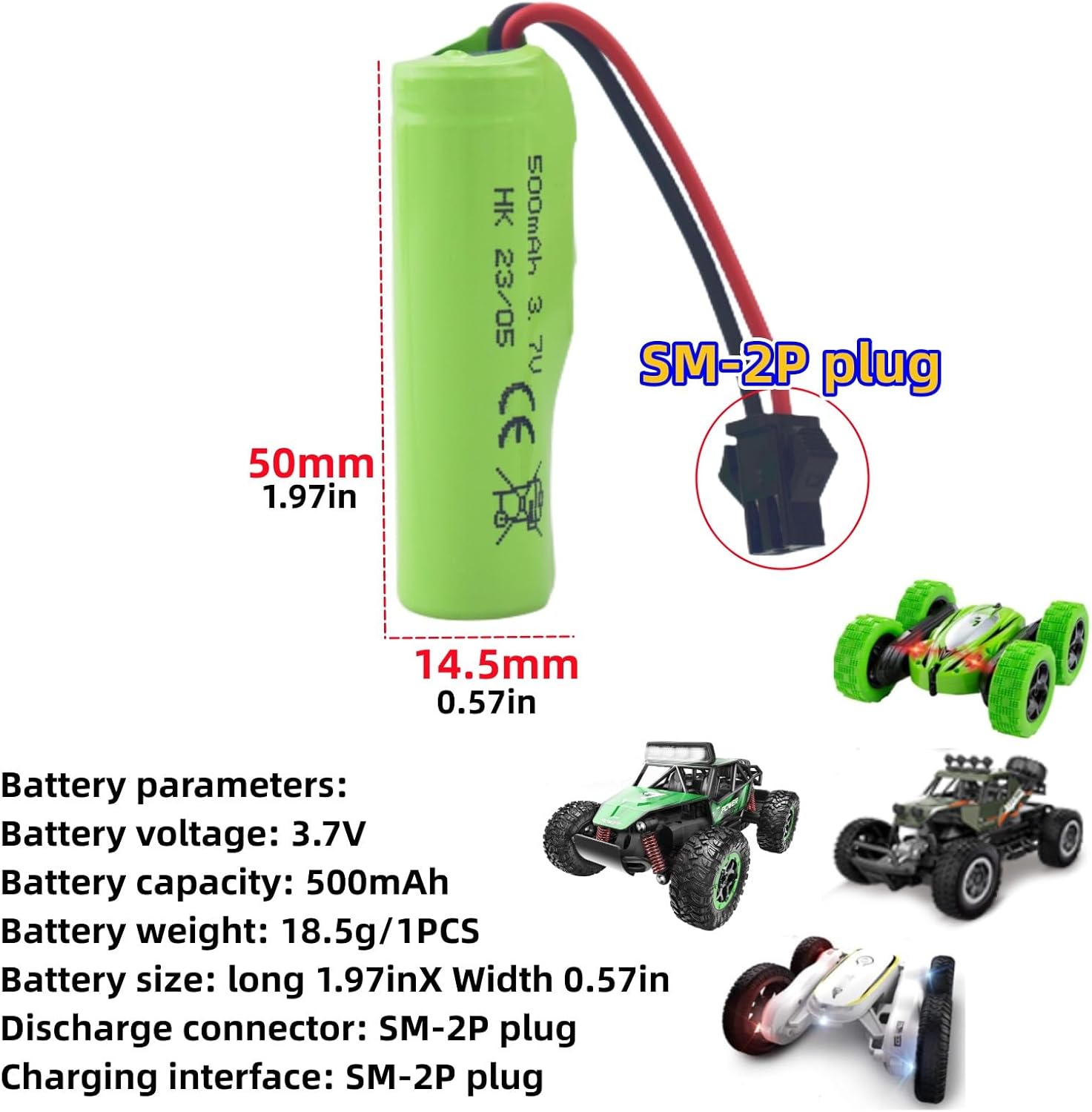Detalle 2 de ZYGY 5er Pack 3,7V 500mAh LiPo-Batterien + 5-in-1-Ladegerät für DE35, DE38, DE40, DE44, DE55, TS201, TD202, TD161, DE50, TB202, TB201, TM201, TM202, TC141, DE84