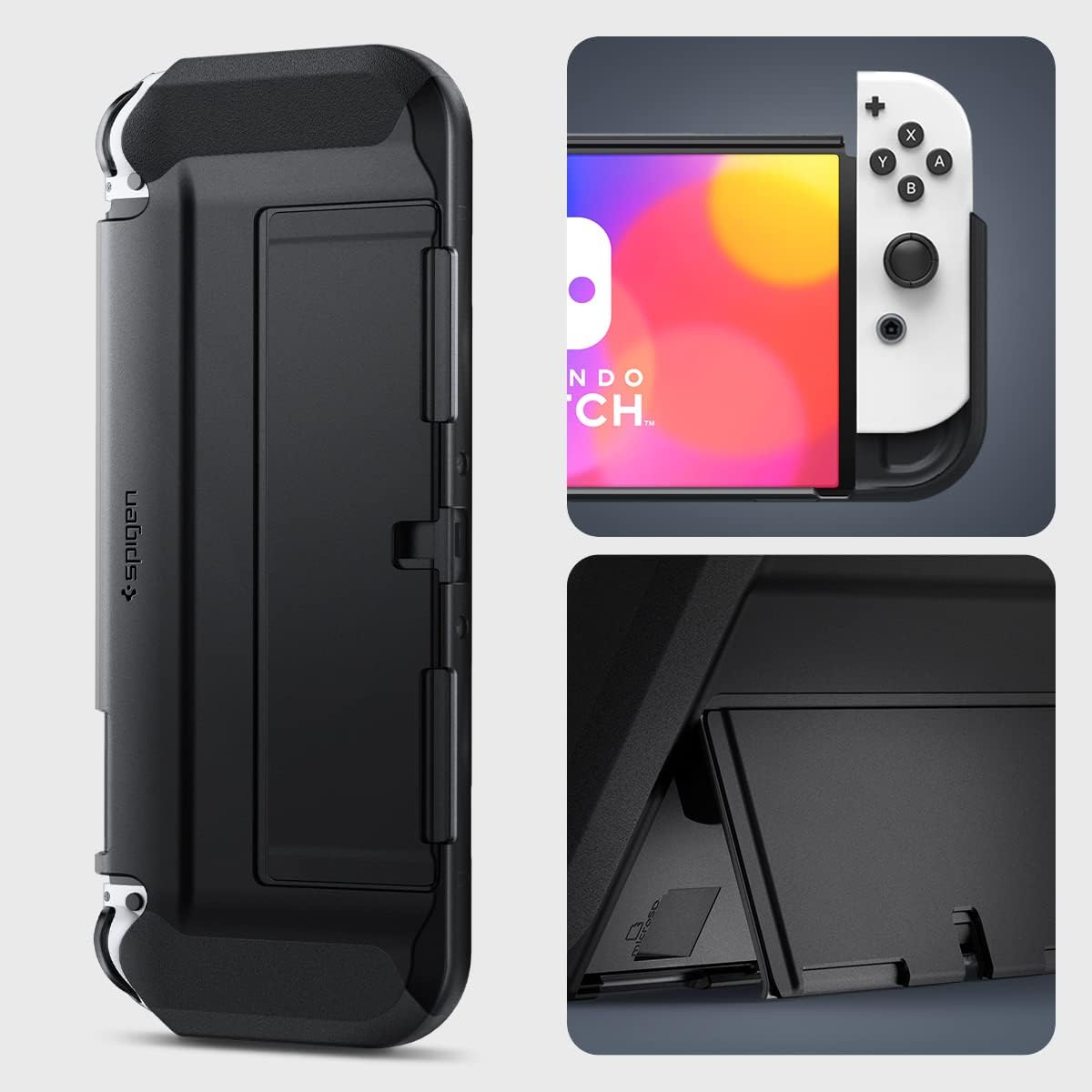 Detalle de Spigen Thin Fit Hülle für Nintendo Switch OLED (2021) – Schwarz