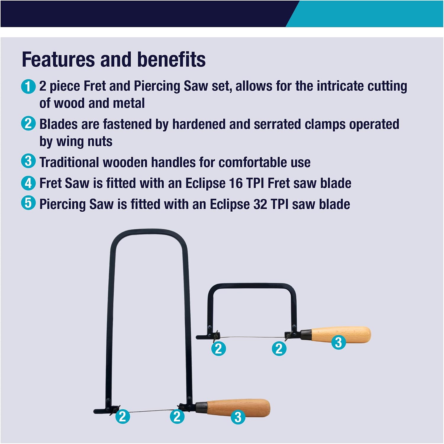Thumbnail 1 de Eclipse Professional Tools ECLSAW2PC 2-Piece Fret Saw & Piercing Saw