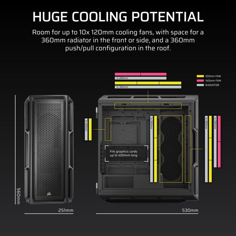 Thumbnail 1 de Corsair 5000T Mid Tower Negra