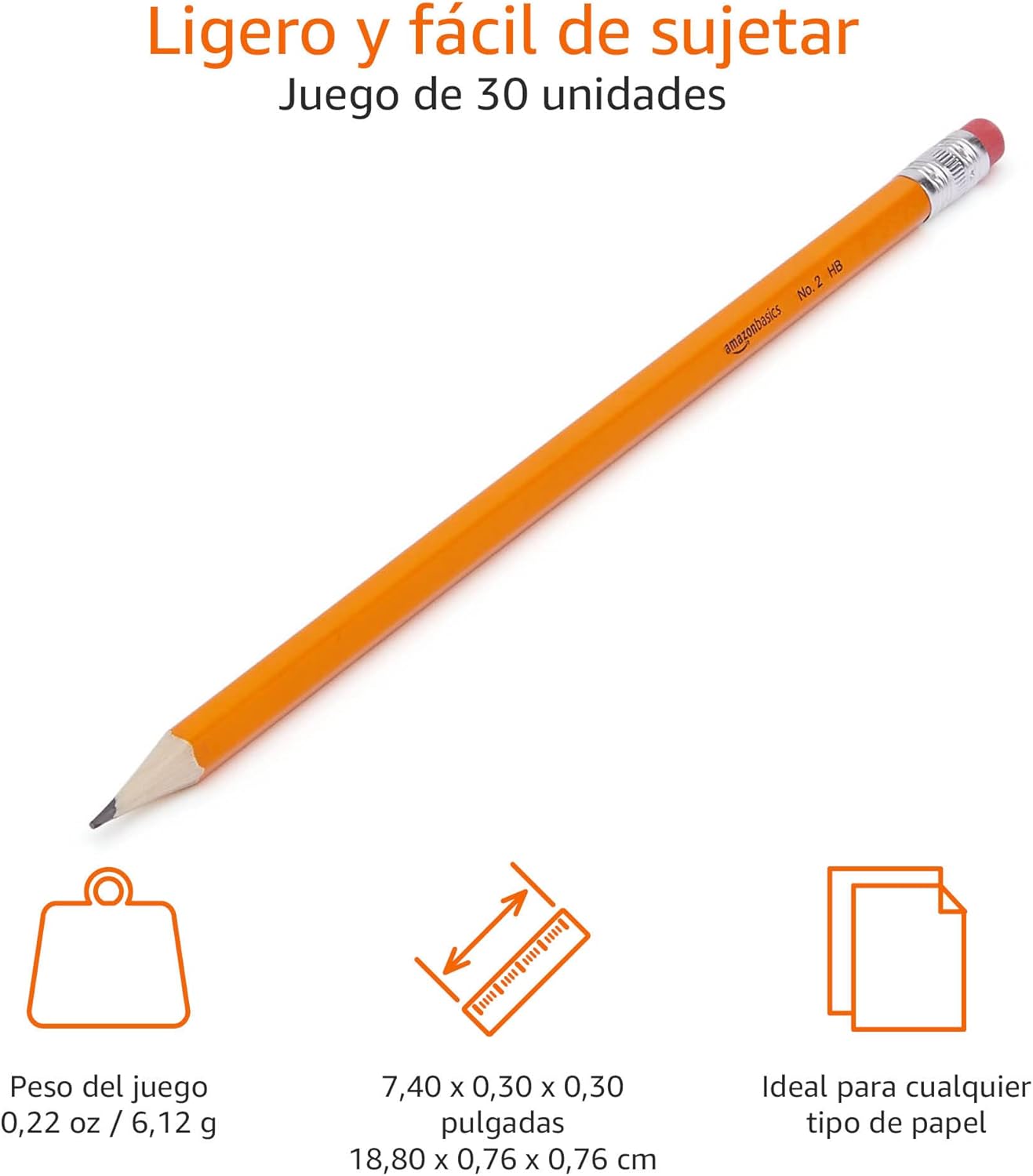 Thumbnail 2 de Amazon Basics - Lápices n.º 2 HB, 30 unidades ✏