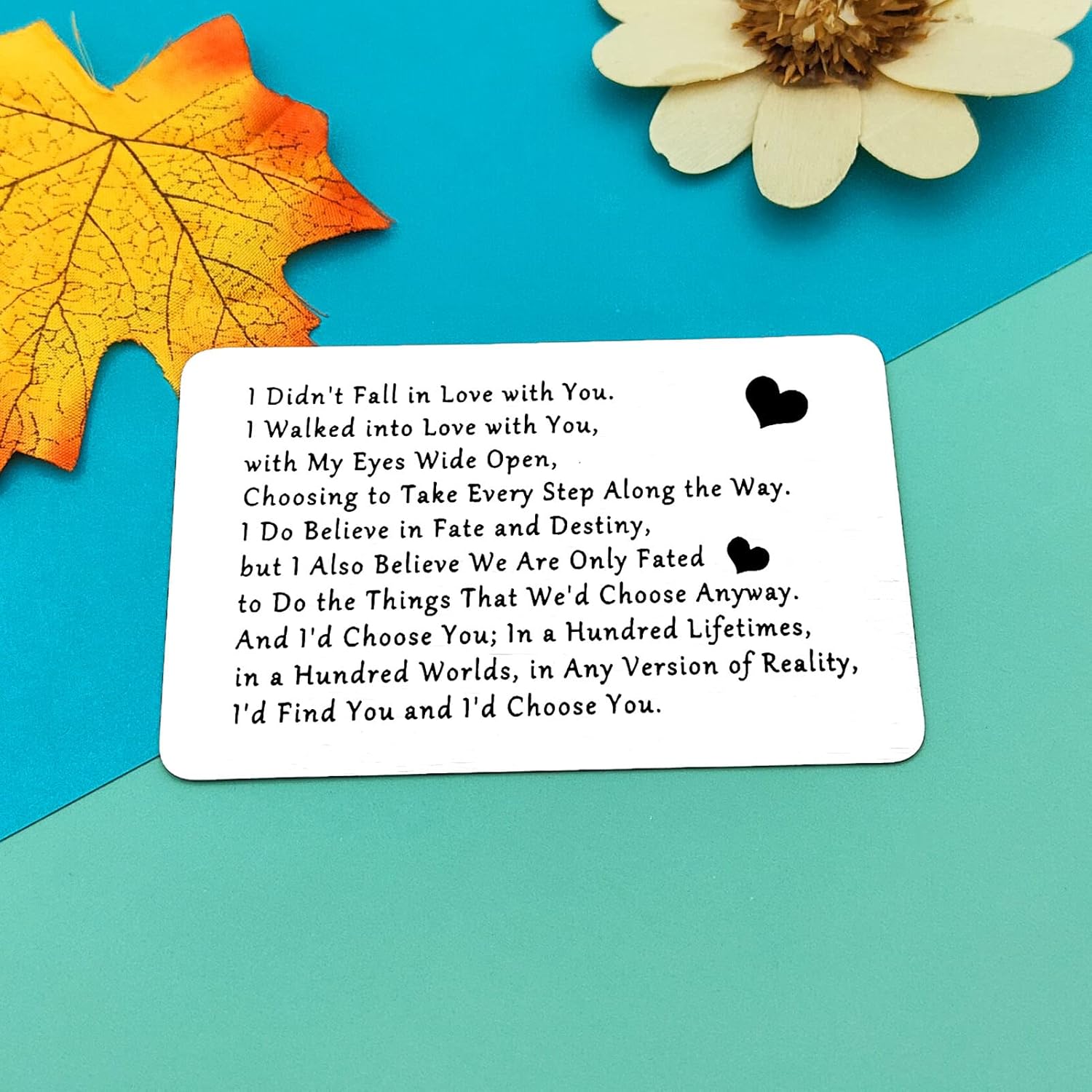 Thumbnail 1 de Anniversary Metal Wallet Insert Card for Boyfriend & Girlfriend (Couples Gift)