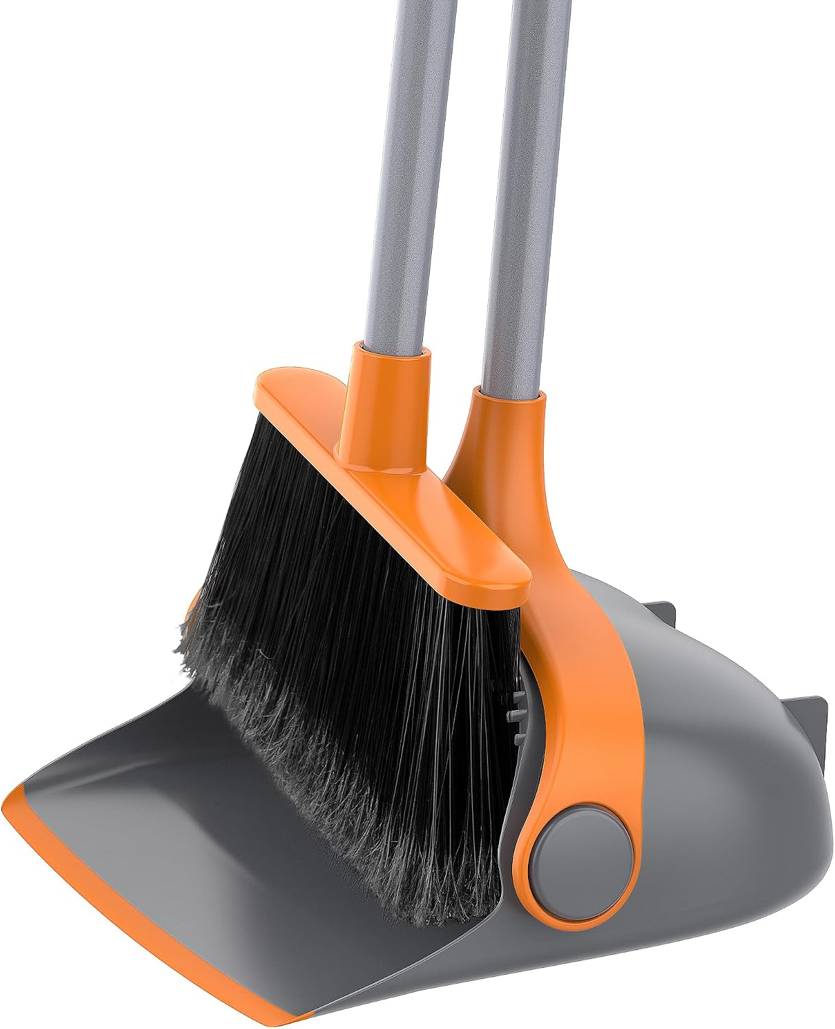Detalle de MR.SIGA Broom and Dustpan Set with 51.7-Inch Handle, Flare-Tip Bristles