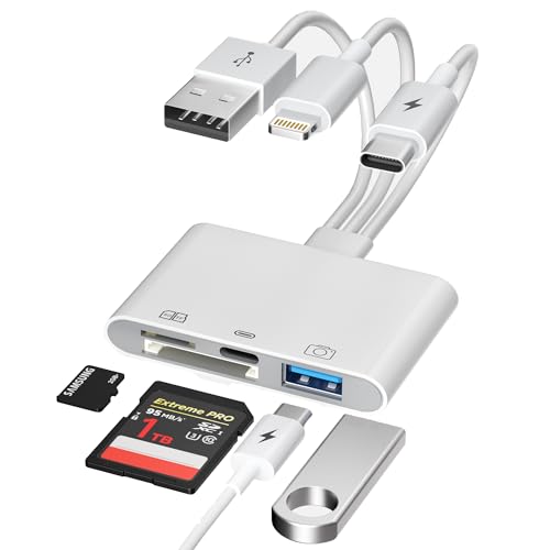 Bawanfa Plus 4in1 OTG Adapter, Flash Drive & TF/SD Card Reader for iPhone