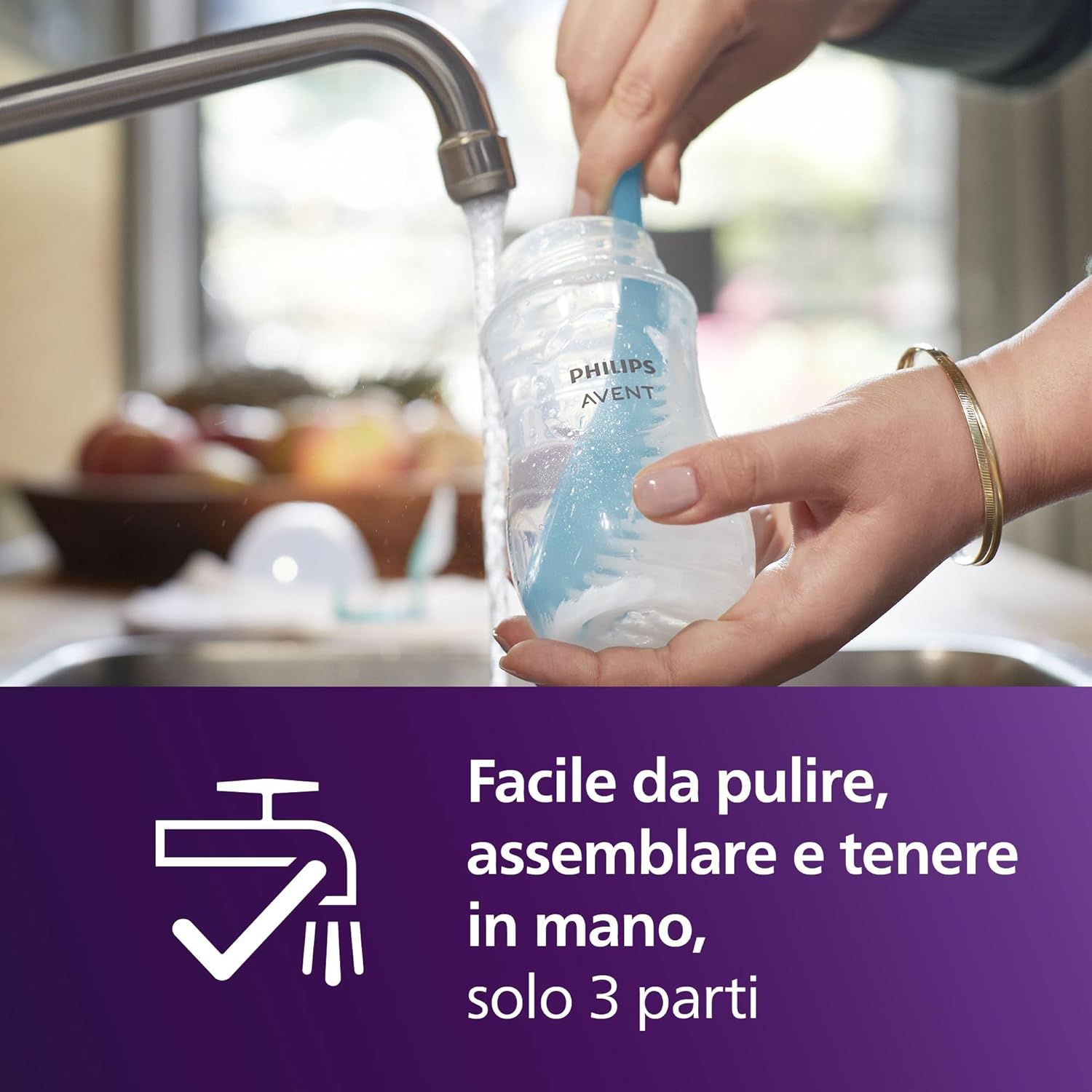 Thumbnail 6 de Philips Avent Natural Response Biberon 260 ml (3 pezzi) con tettarella flusso medio, design tropicale SCY903/73