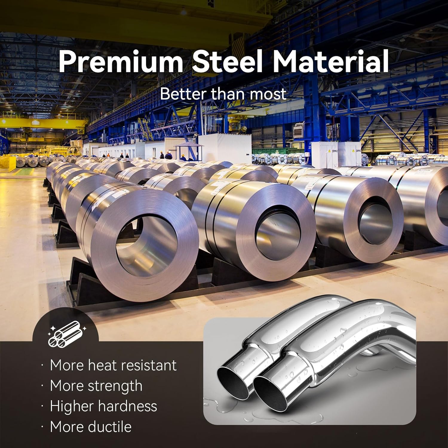 Thumbnail 4 de 4" Diesel Exhaust Tip Elbow (135°) Chrome Plated with Clamp — Exhaust Tip Exhaust Tip for Pickups, Trucks and Cars