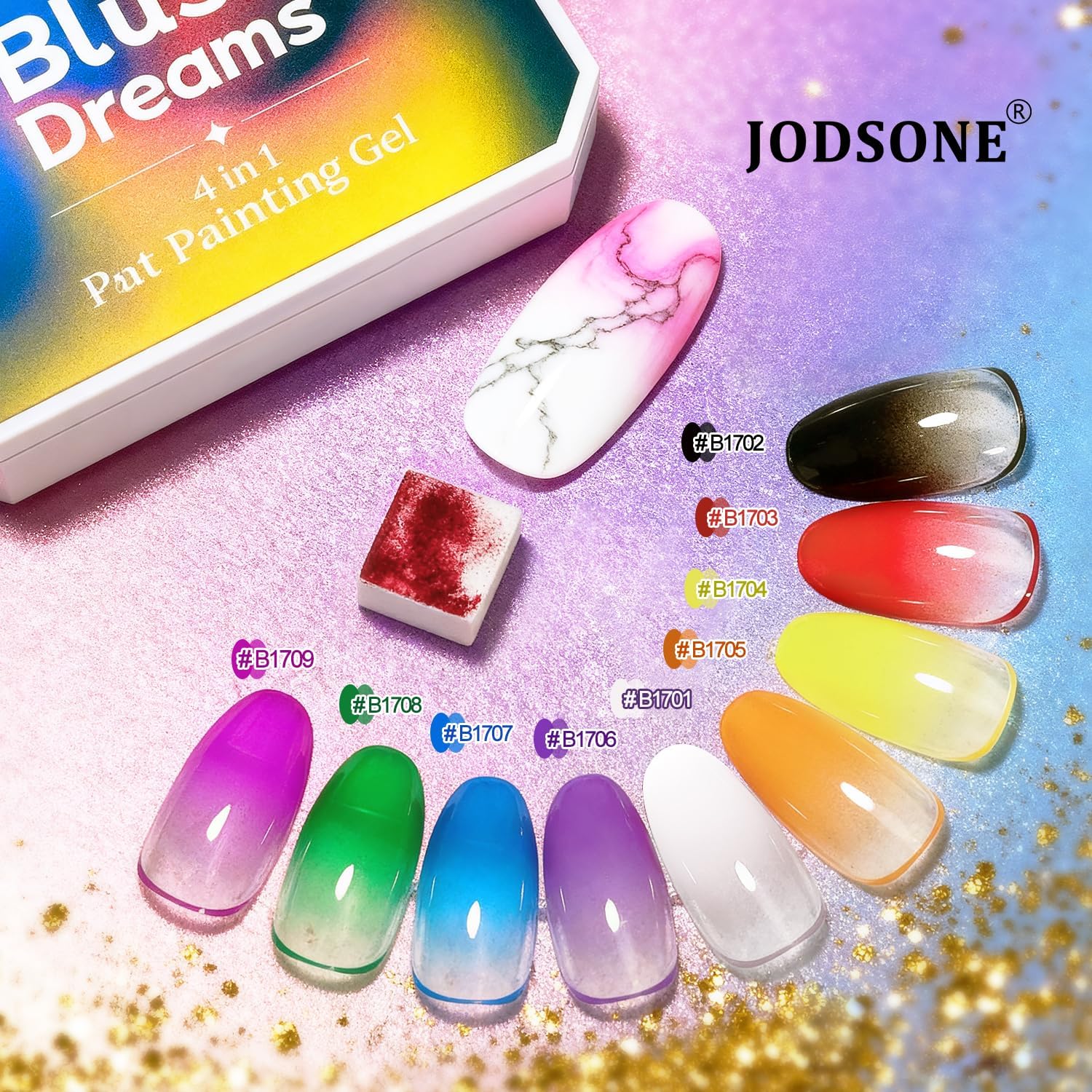 Detalle 2 de JODSONE Set smalti gel 9 colori per french e sfumature 💅
