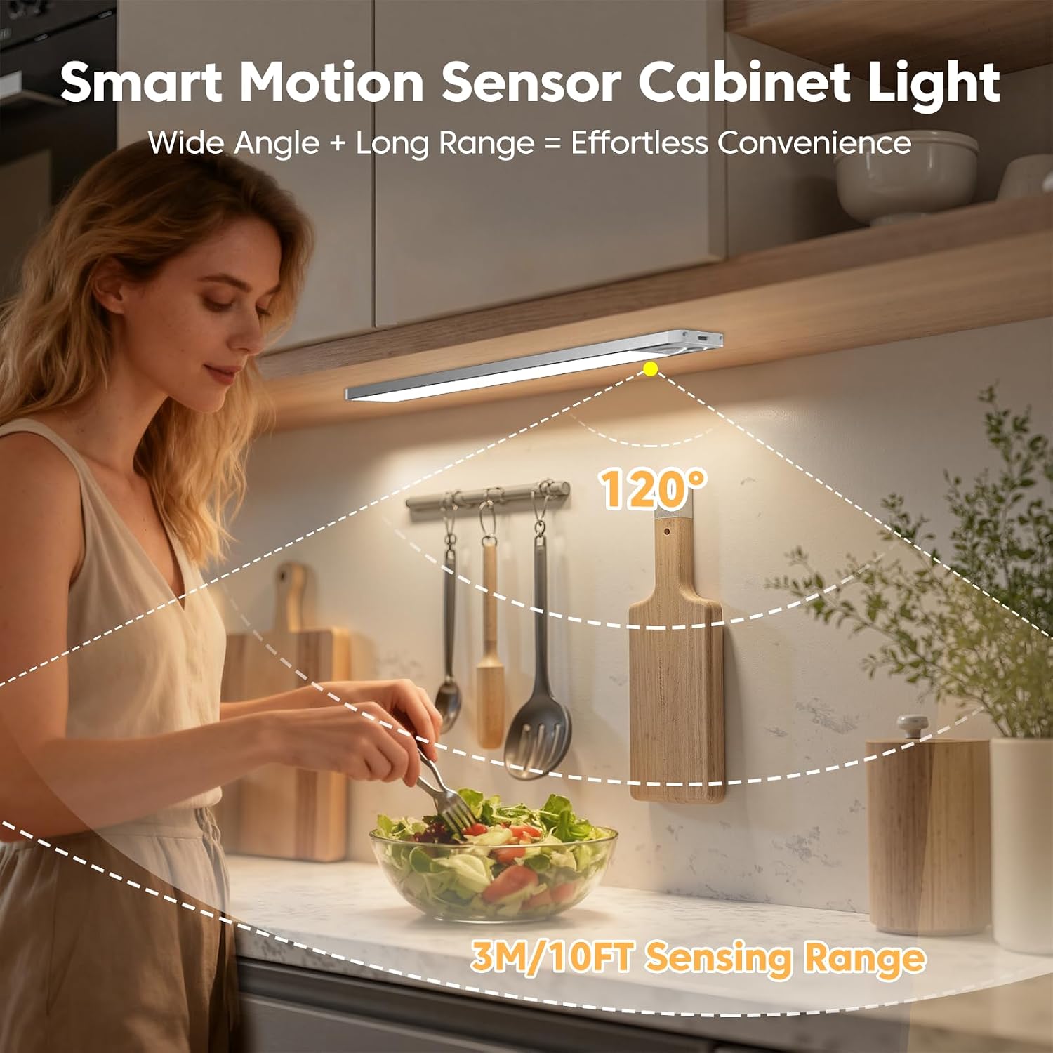 Detalle de Cupboard Lights Motion Sensor 30CM – 3-Color LED Under Cabinet Lighting (3 Pack)