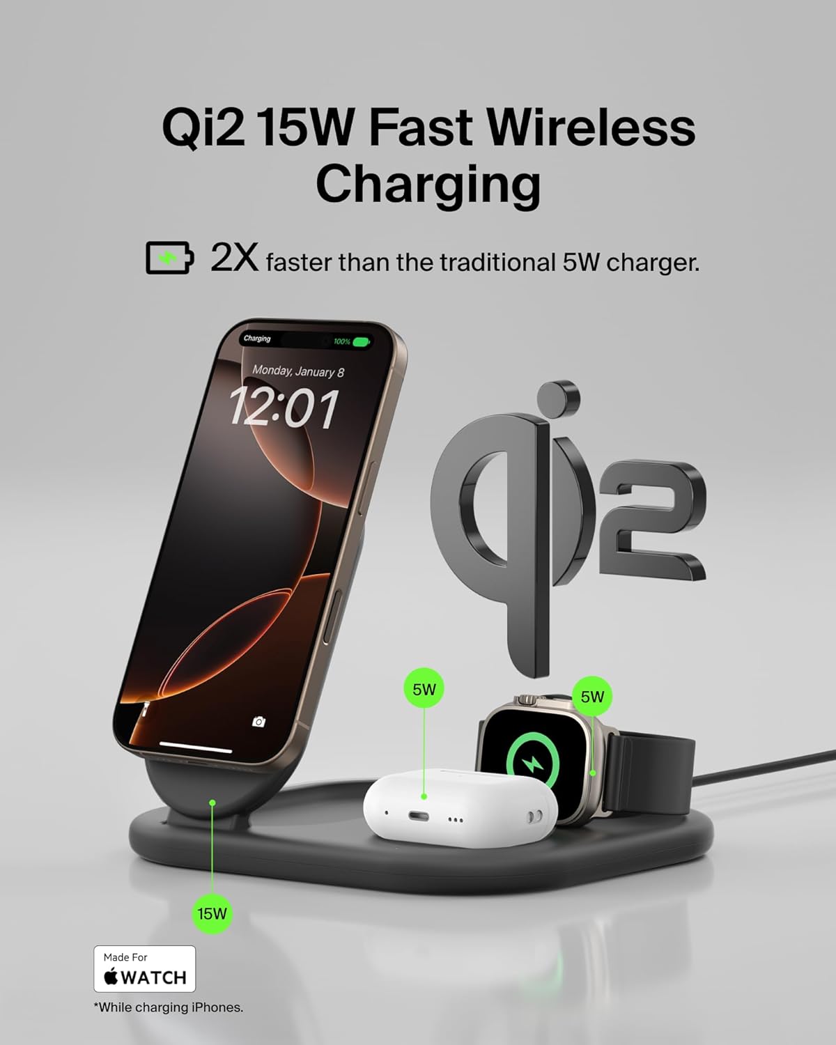Thumbnail 1 de Belkin 3-in-1 MagSafe Charger Foldable Qi2