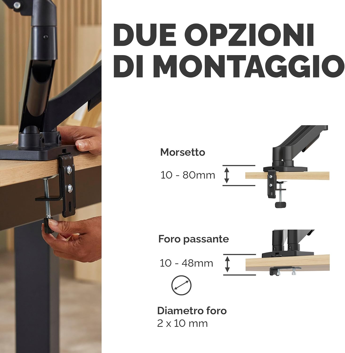 Detalle de Fellowes Braccio Monitor Doppio Everyday Plus: supporta due schermi 17"–32" con regolazione completa