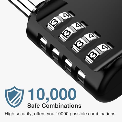 Detalle 2 de Puroma 2 Pack Combination Lock Locker 4 Digits – Durable, Weatherproof Padlocks for Gym, School & More