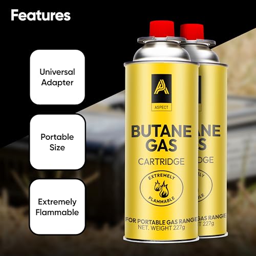 Thumbnail 2 de ASPECT Camping Gas 227g (Pack of 8): Universal Butane Canisters for Portable Stoves and More