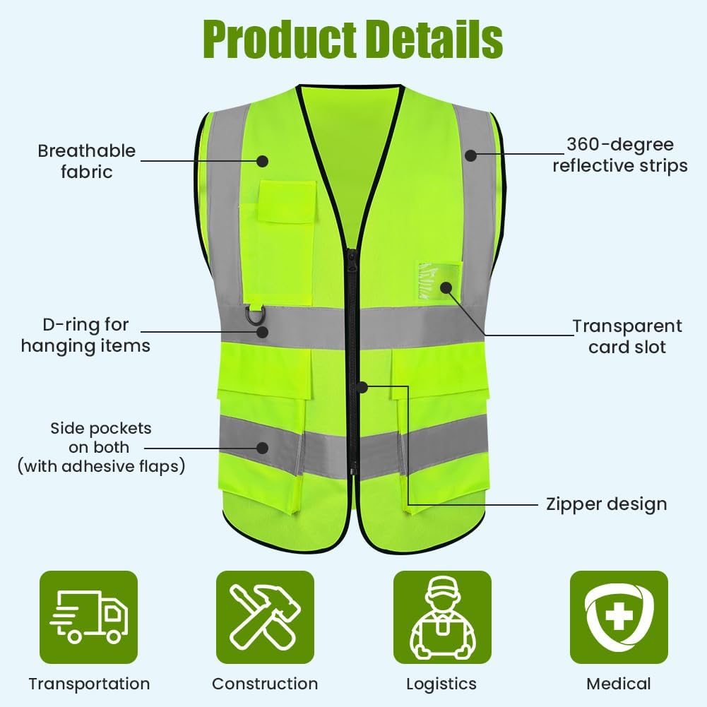Thumbnail 1 de Adiwo Gilet di Sicurezza Riflettente 5 cm 👷♂️
