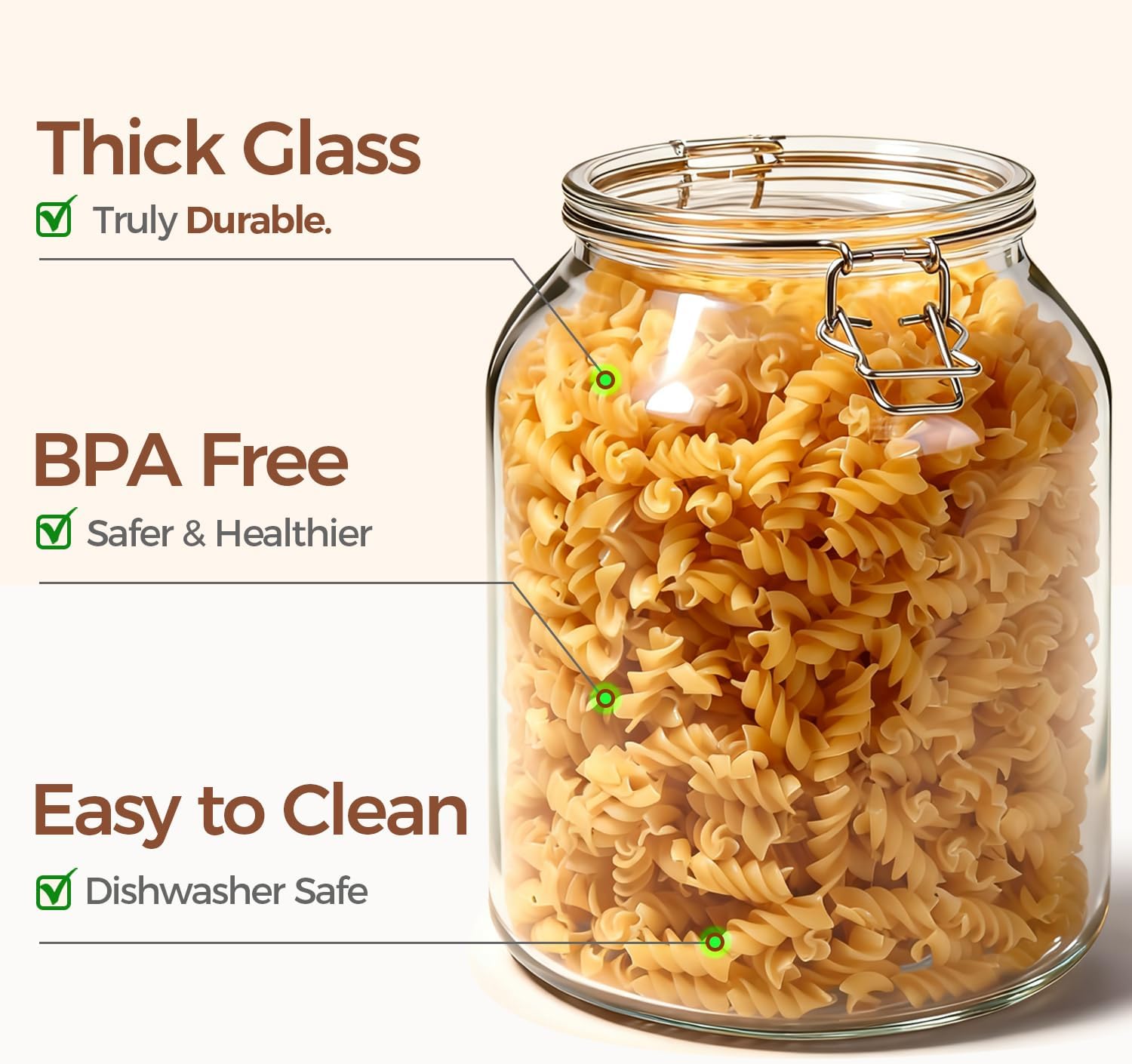 Thumbnail 6 de ComSaf Glass Mason Jars 0.7 Gallon 🥫