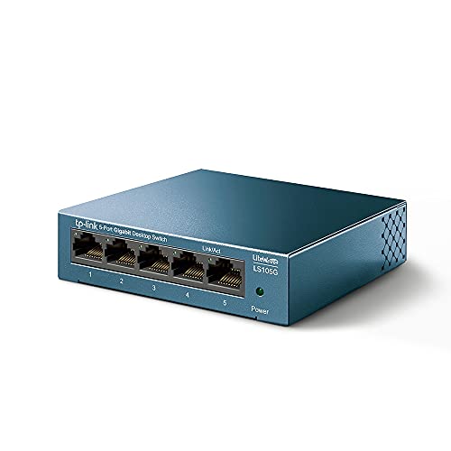 Detalle de TP-Link LS105G: Switch Ethernet Gigabit de 5 Puertos, carcasa metálica y diseño silencioso